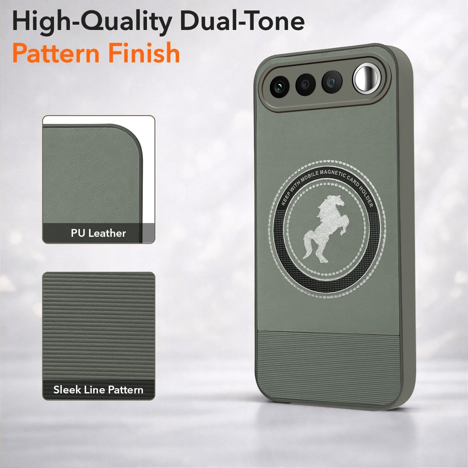 For Realme 16 Back Cover Case PU Leather Finish (Professional Minimalist Texture | MagSafe Compatile | Camera Protection | Sleek Sober Formal)