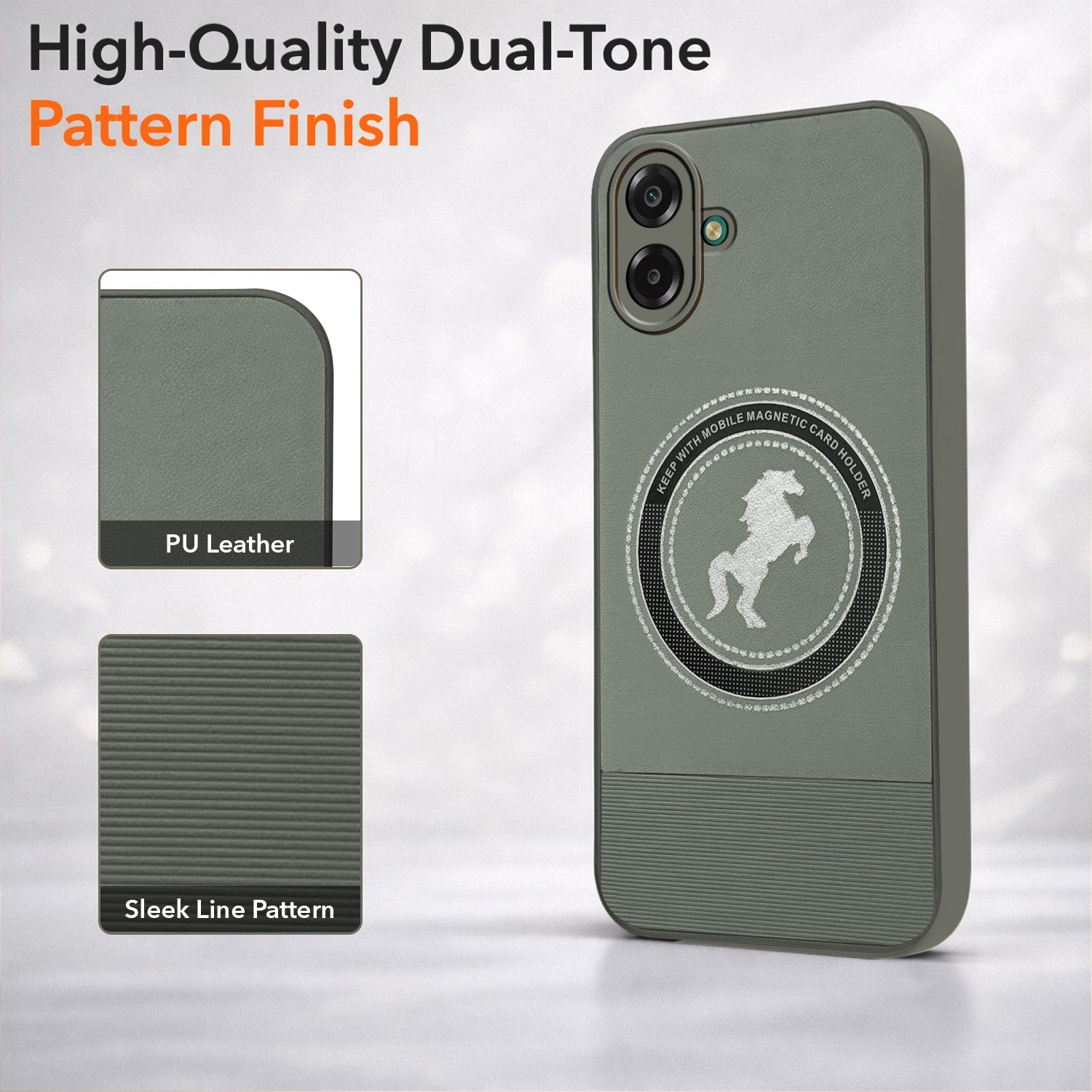 For Samsung Galaxy M07 | Samsung Galaxy F07 Back Cover Case PU Leather Finish  (Professional Minimalist Texture | MagSafe Compatile | Camera Protection | Sleek Sober Formal) (Copy)