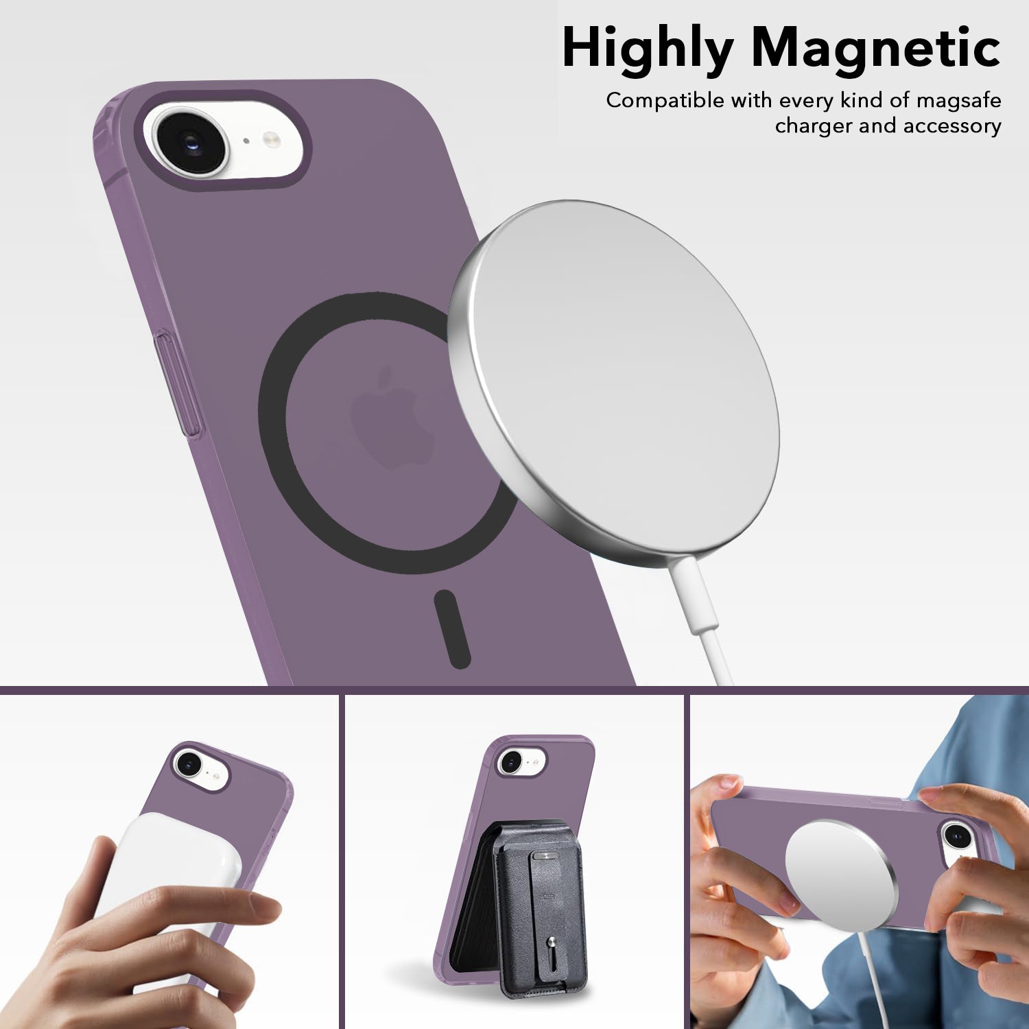 For iPhone 16e | iPhone 17e Back Cover Case (Frosted Matte Feel | MagSafe Compatible Wireless Charging | Polycarbonate Material)