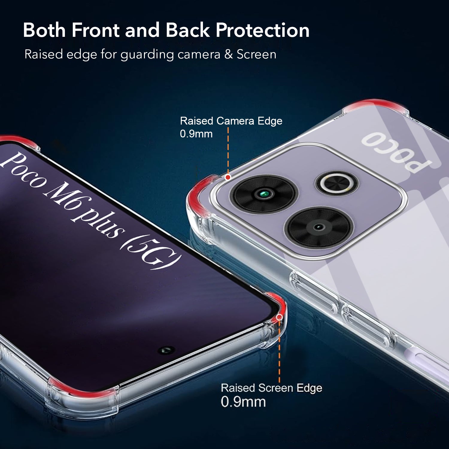 For Poco M6 Plus 5G Back Cover Shockproof Crystal-Clear (Drop & Camera Protection | Hard Polycarbonate)