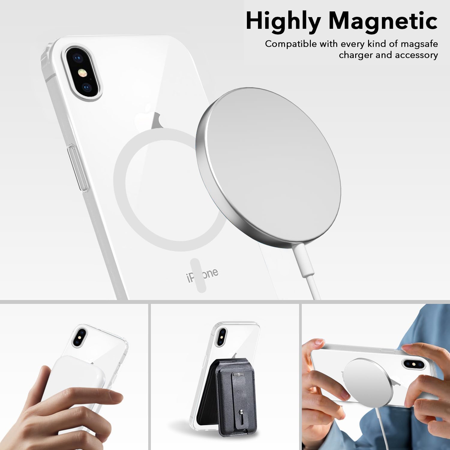 For Apple iPhone Xs Back Cover Case (Frosted Matte Feel | MagSafe Compatible Wireless Charging | Polycarbonate Material)