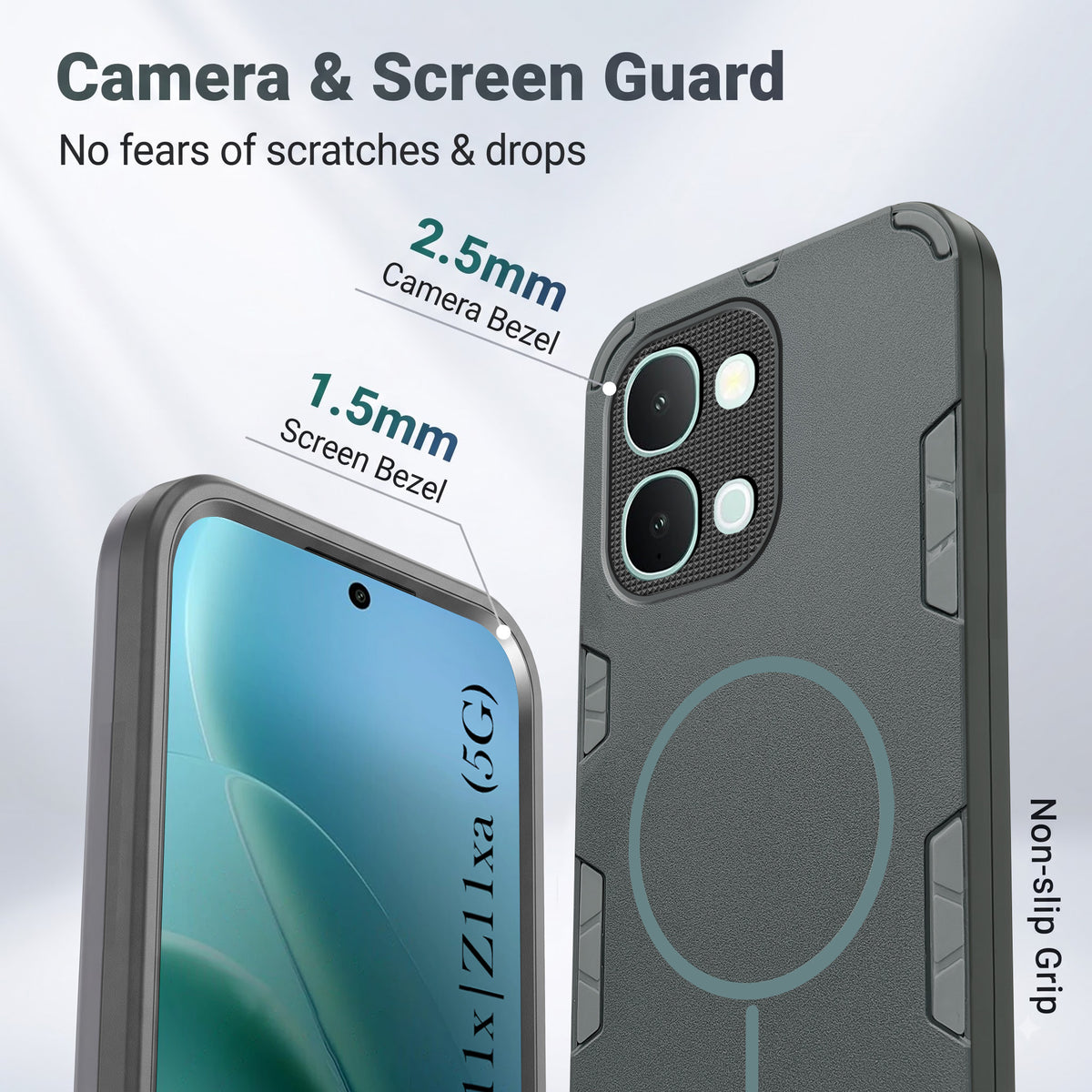 For iQOO Z11x | iQOO Z11xa 5G Back Cover Case (Slim Hybrid Armor | Shockproof Camera Protection | Rugged Dual Layer)