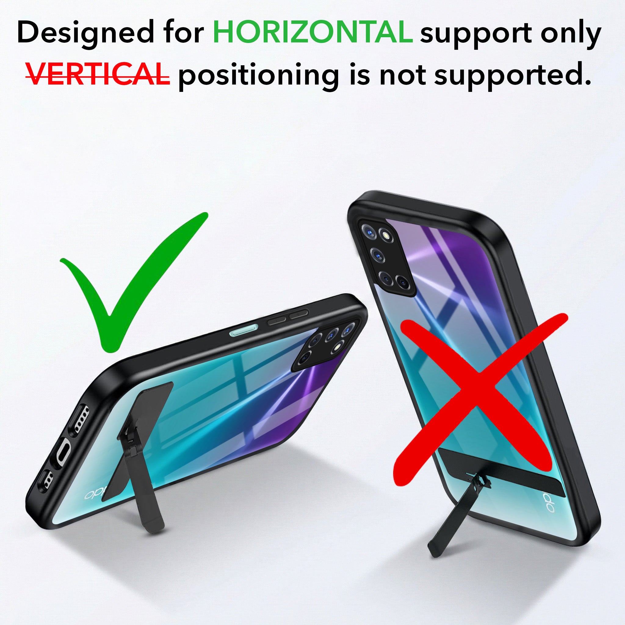 For Oppo A72 Back Cover Case (Built-in Stand | Lifetime Anti Yellow | Kickstand Shockproof | Camera Protection | MagSafe Compatible)