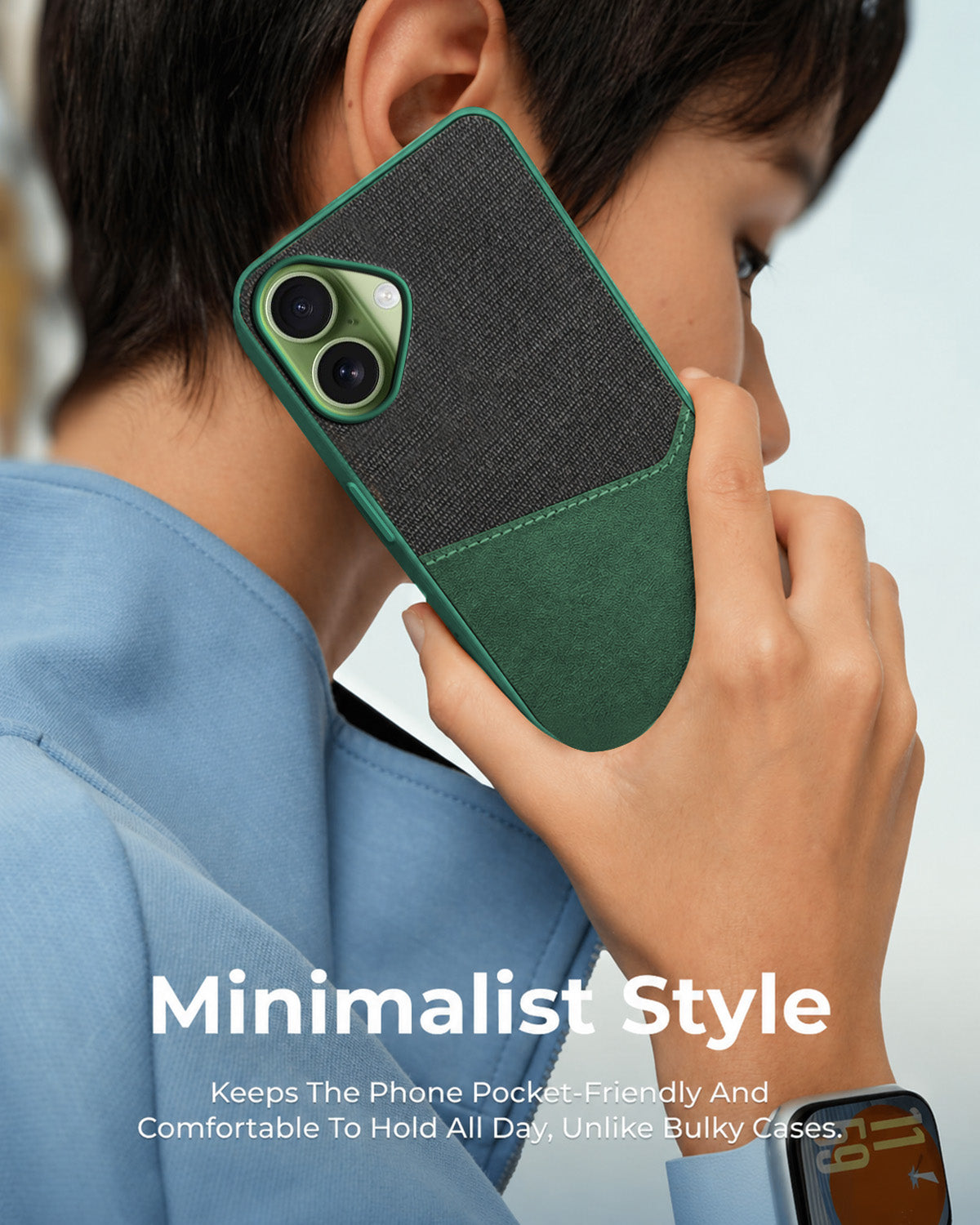 For Apple iPhone 17 Back Cover Case (Dual PU Leather Stitch | Professional Minimalist | Soft and Flexible)