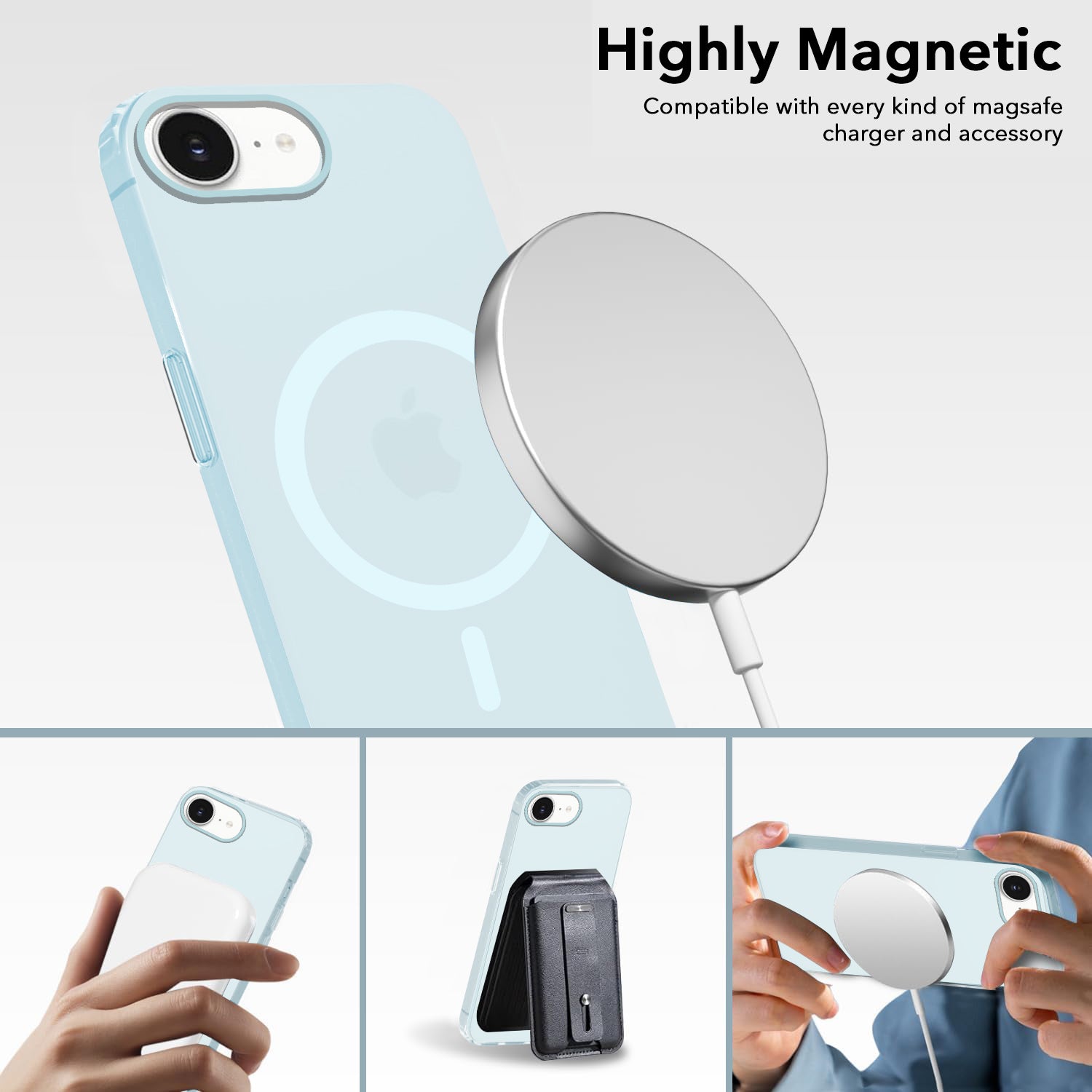 For iPhone 16e | iPhone 17e Back Cover Case (Frosted Matte Feel | MagSafe Compatible Wireless Charging | Polycarbonate Material)