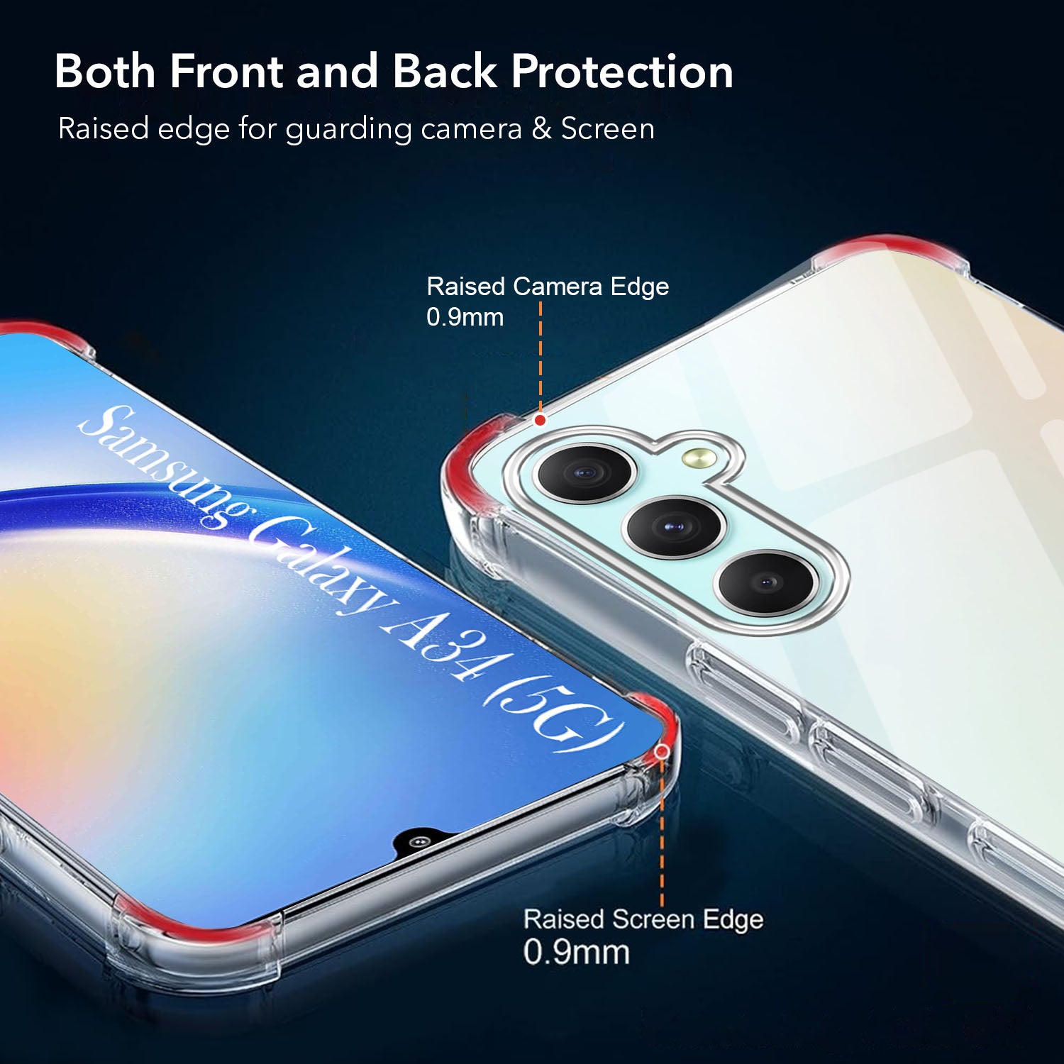 For Samsung Galaxy A34 5G Back Cover Shockproof Crystal-Clear (Drop & Camera Protection | Hard Polycarbonate)