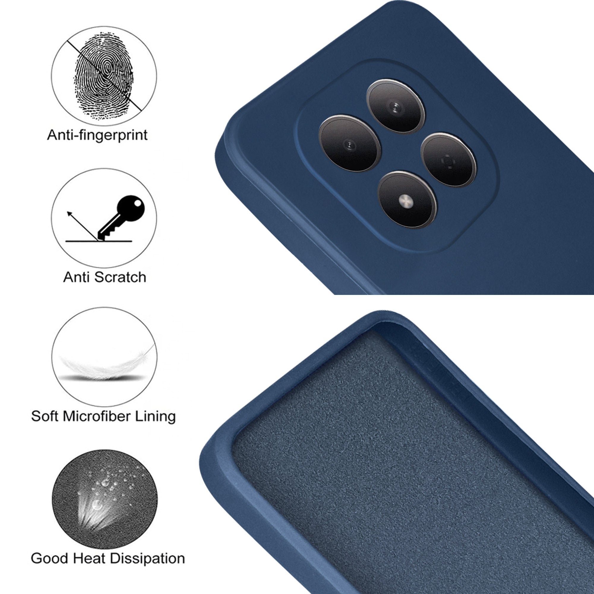 For Xiaomi Redmi Note 15 Pro 5G Back Cover Case (Matte Finish Silicone with Inside Fiber cloth)