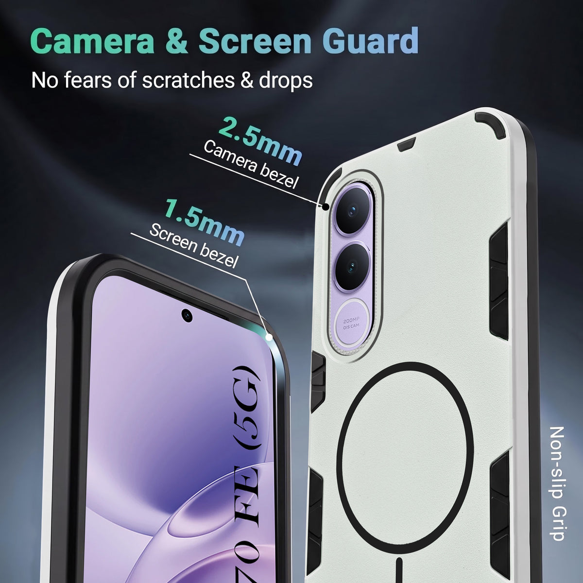 For Vivo V70 FE 5G Back Cover Case (Slim Hybrid Armor | Shockproof Camera Protection | Rugged Dual Layer)