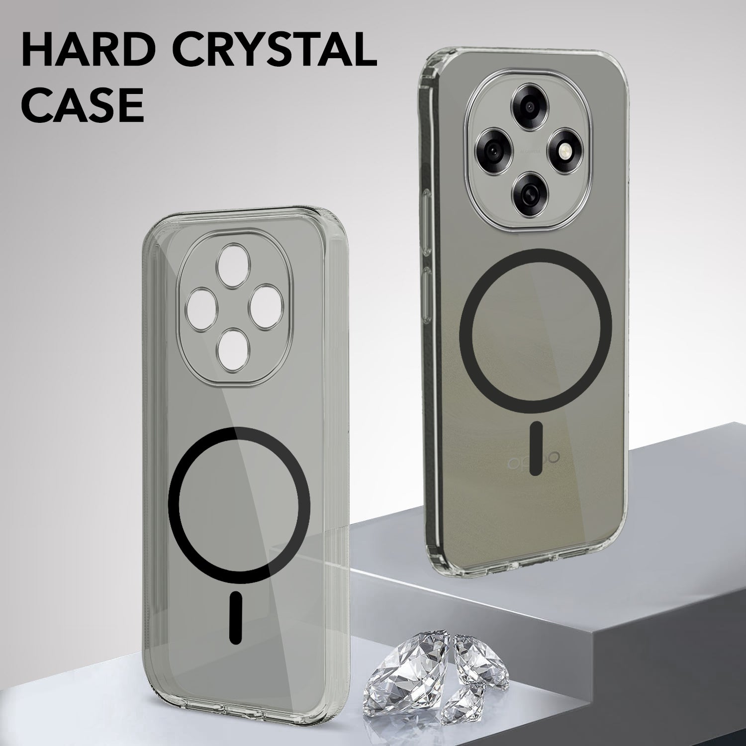 For Oppo F31 Pro Back Cover Case Lifetime Anti-Yellow MagSafe Compatible Clear (Sleek Hard Crystal | Shockproof and Camera Protection)