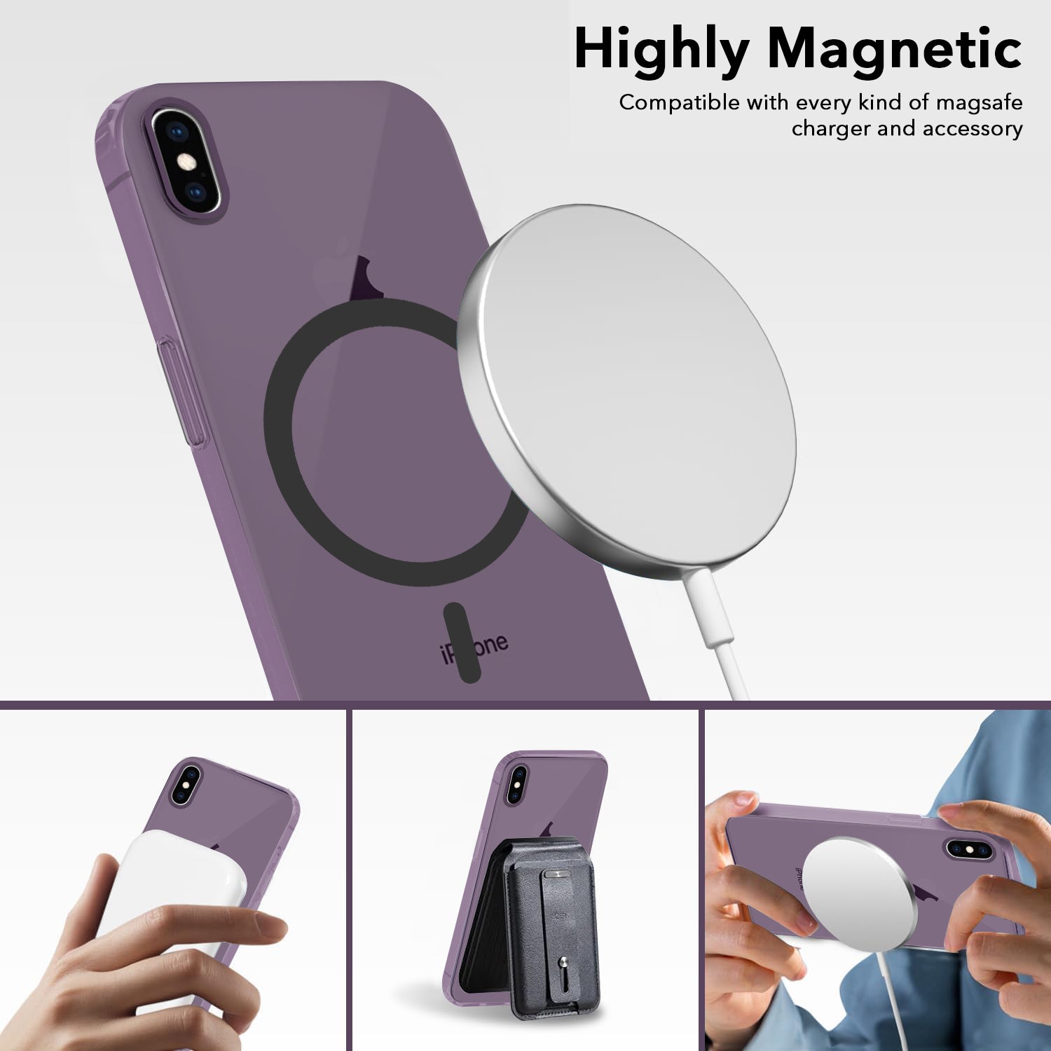 For Apple iPhone Xs Max Back Cover Case (Frosted Matte Feel | MagSafe Compatible Wireless Charging | Polycarbonate Material)