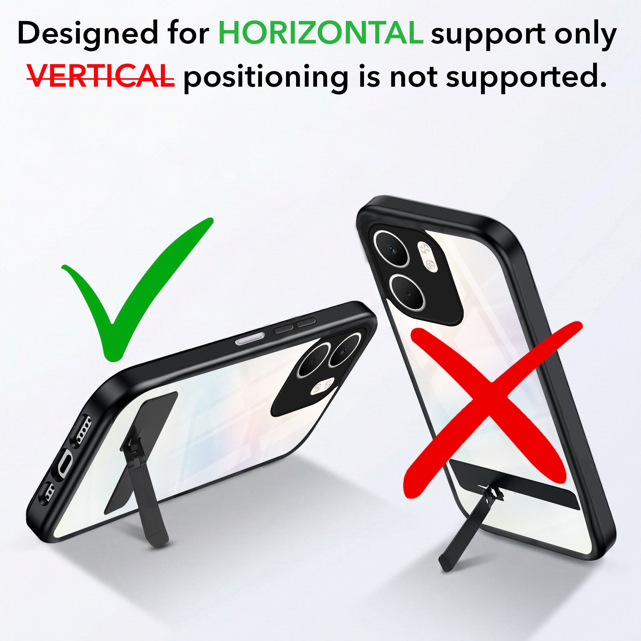 For Oppo A5X Back Cover Case (Built-in Stand | Lifetime Anti Yellow | Kickstand Shockproof | Camera Protection | MagSafe Compatible)