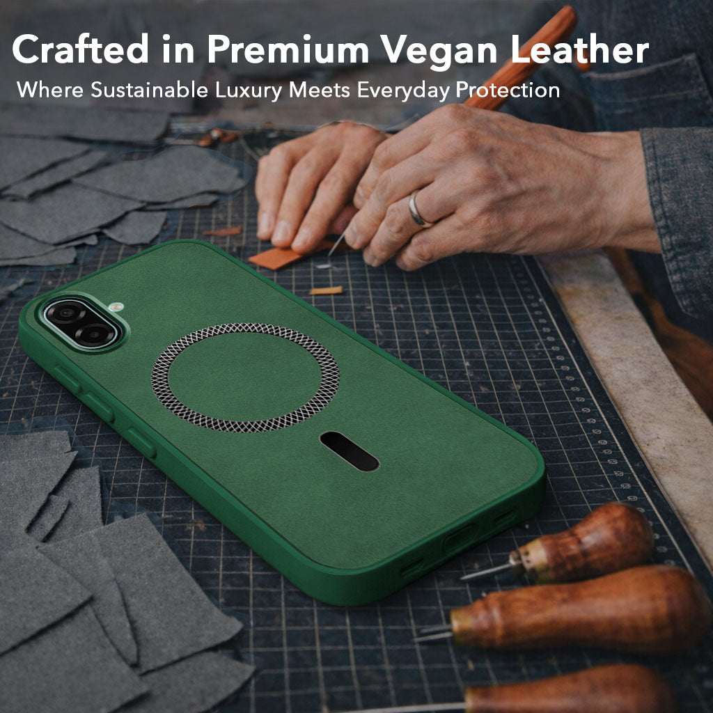 For Samsung Galaxy A07 5G | F70e 5G Back Cover Case Leather Finish (MagSafe Compatible Wireless Charging | Soft Touch | Camera Bump Protection)
