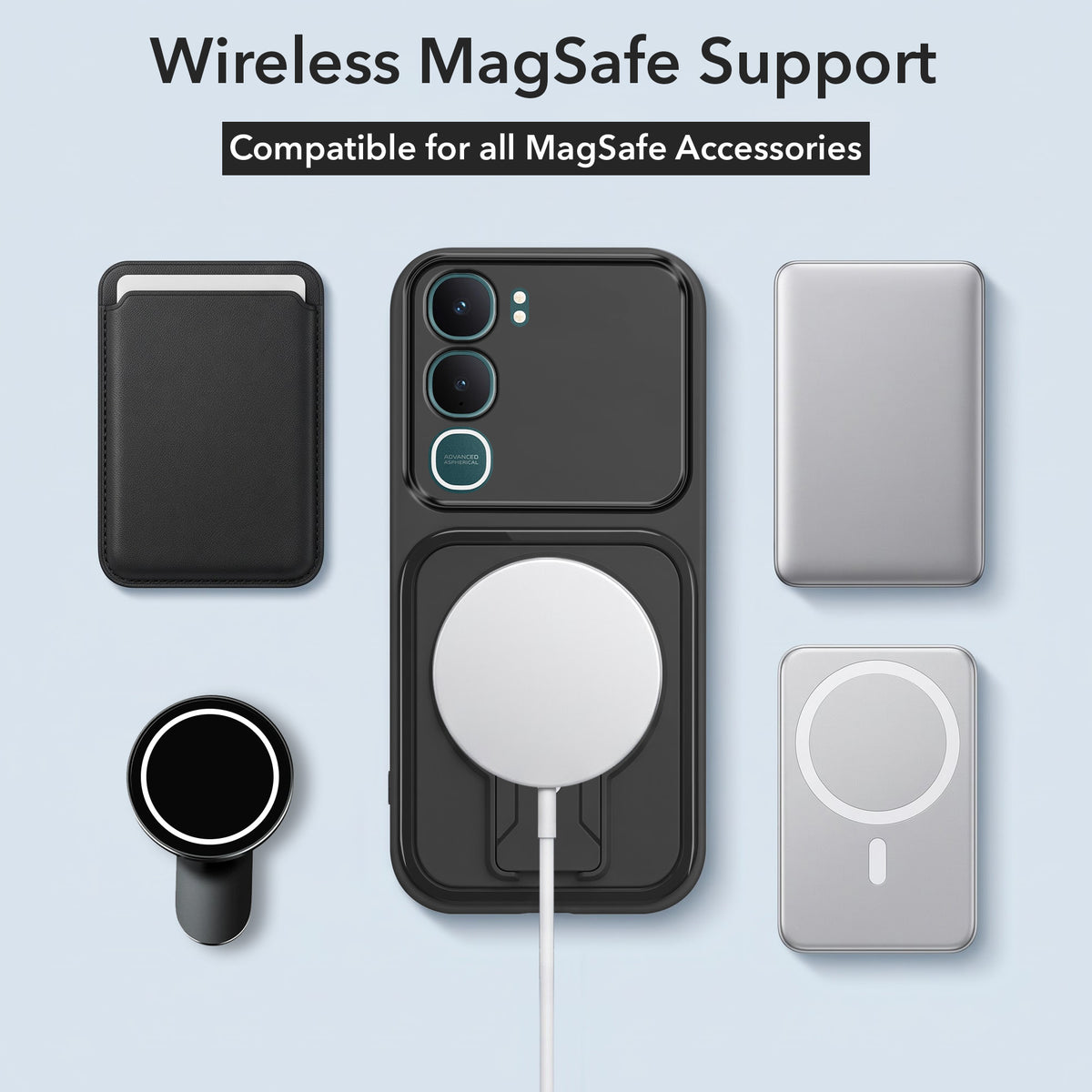 For Vivo Y31 5G Back Case Cover Metallic (Hybrid Armor Kickstand | MagSafe Compatible | Camera Protection Shockproof)