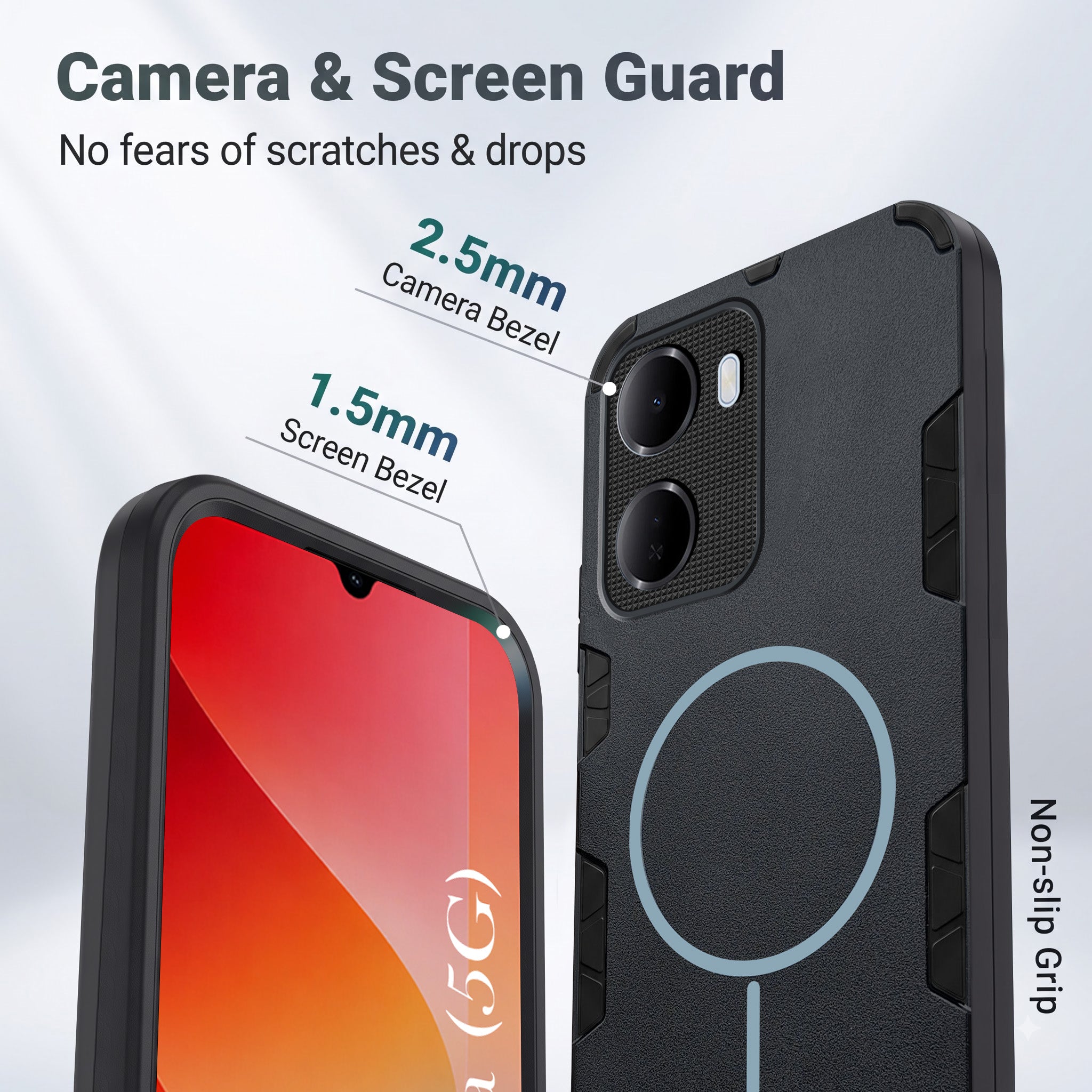 For Redmi 15A 5G Back Cover Case (Slim Hybrid Armor | Shockproof Camera Protection | Rugged Dual Layer)