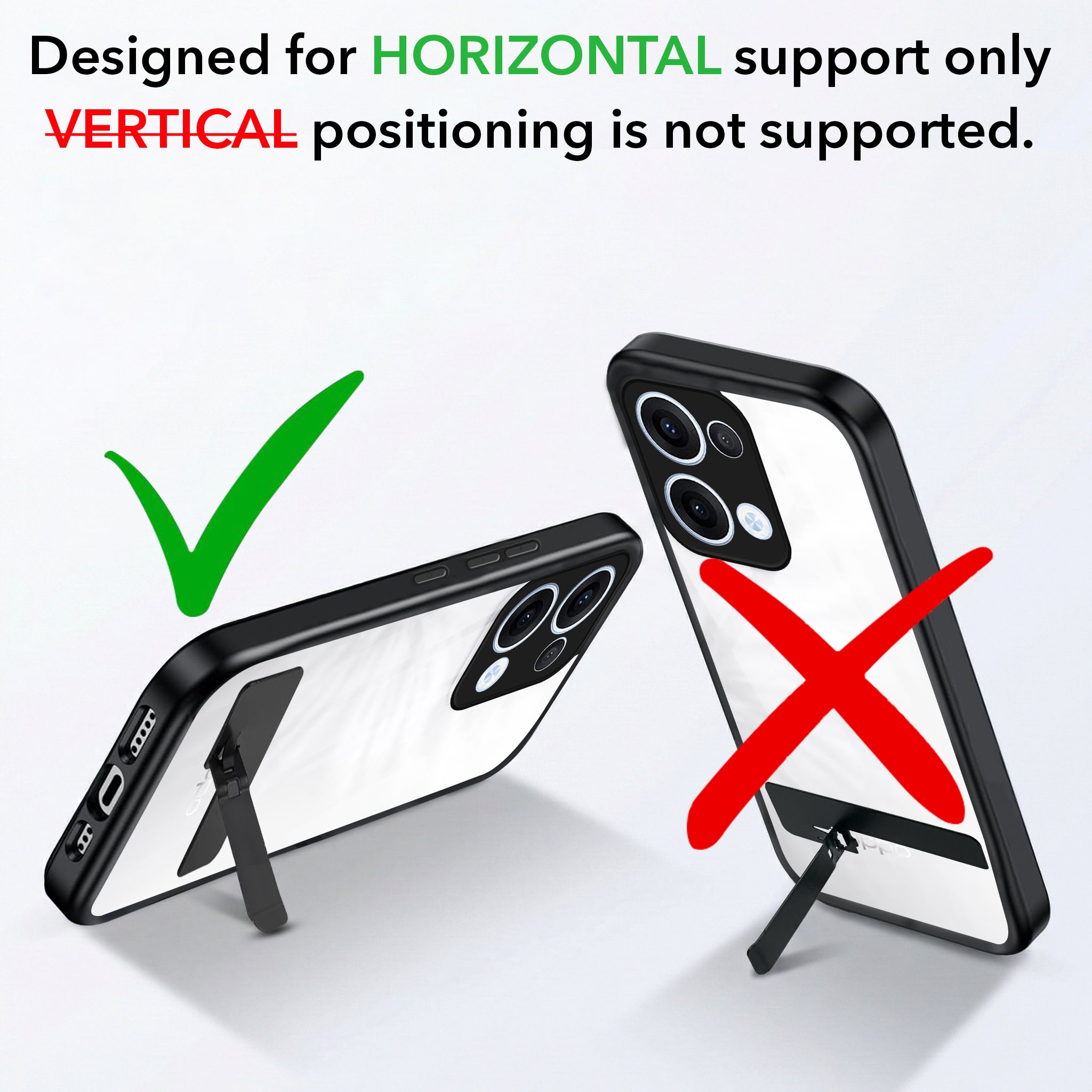 For Oppo Reno13 5G | Oppo Reno 13 5G Back Cover Case (Built-in Stand | Lifetime Anti Yellow | Kickstand Shockproof | Camera Protection | MagSafe Compatible)
