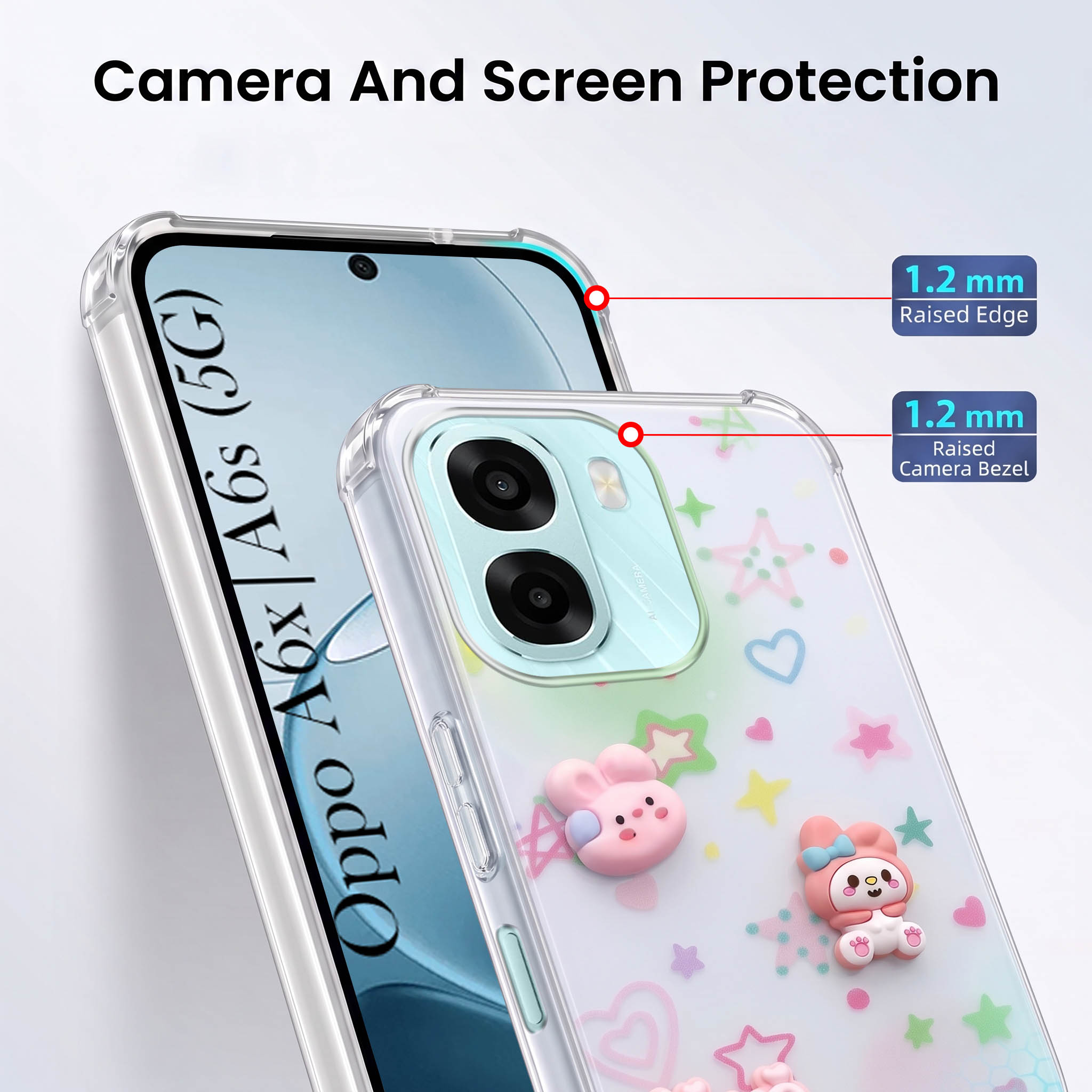 For Oppo A6X | Oppo A6S Back Cover Case (3D Cute Cartoons | Hard Back Side Soft | Matte Premium Finish | HD Printing)
