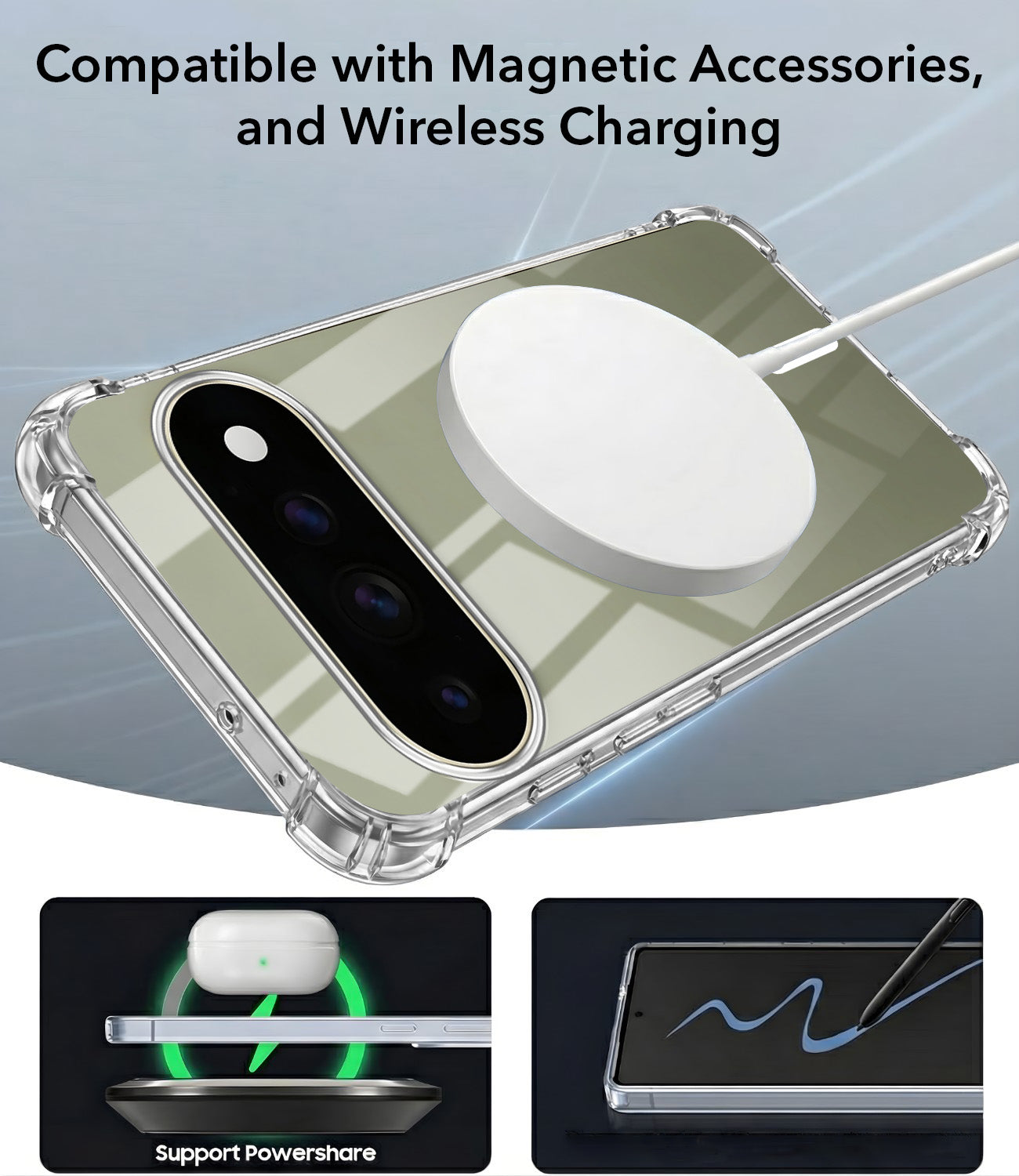 For Google Pixel 11 Pro Back Cover Shockproof Crystal-Clear (Magsafe Wireless Support | Drop & Camera Protection | Hard Polycarbonate) (Copy)