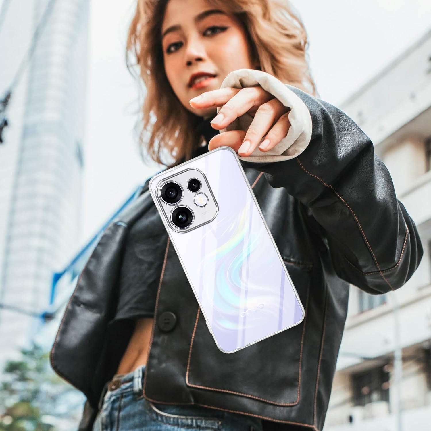 For Oppo Reno 16 Back Cover Case Silicone (Clear Shockproof Case with Camera Protection | Soft and Flexible | Transparent)