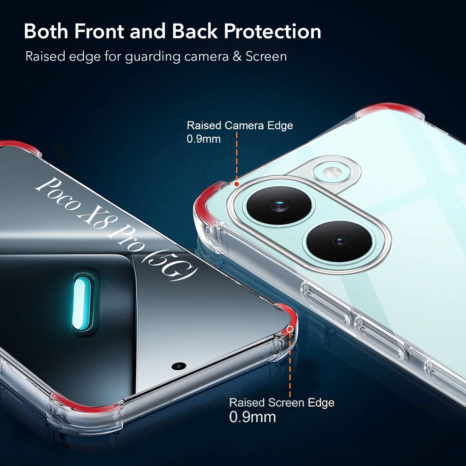 For Poco X8 Pro 5G Back Cover Shockproof Crystal-Clear (Anti Yellow Case | Drop & Camera Protection | Hard Polycarbonate)