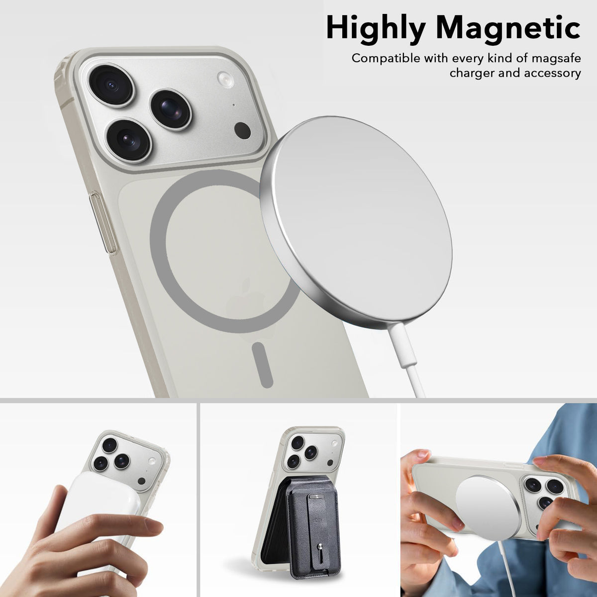 For iPhone 17 Pro | iPhone 18 Pro Back Cover Case (Frosted Matte Feel | MagSafe Compatible Wireless Charging)