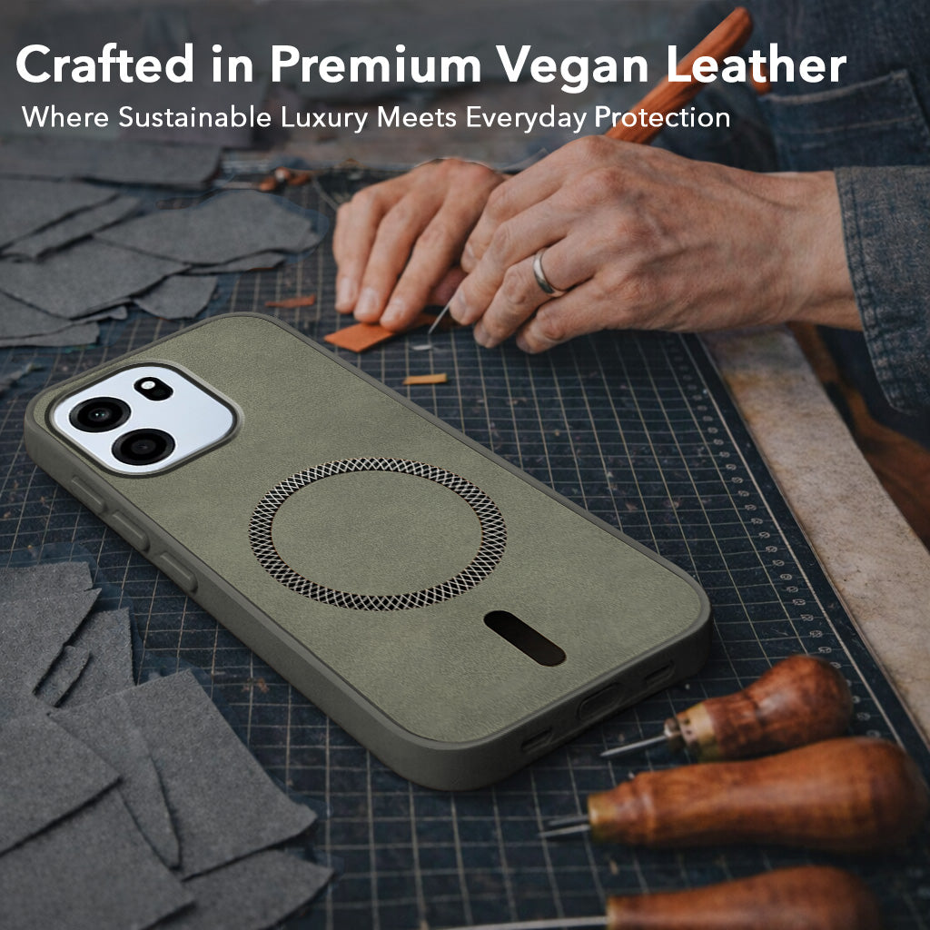 For Oneplus Nord CE 6 Back Cover Case Leather Finish (MagSafe Compatible Wireless Charging | Soft Touch | Camera Bump Protection)