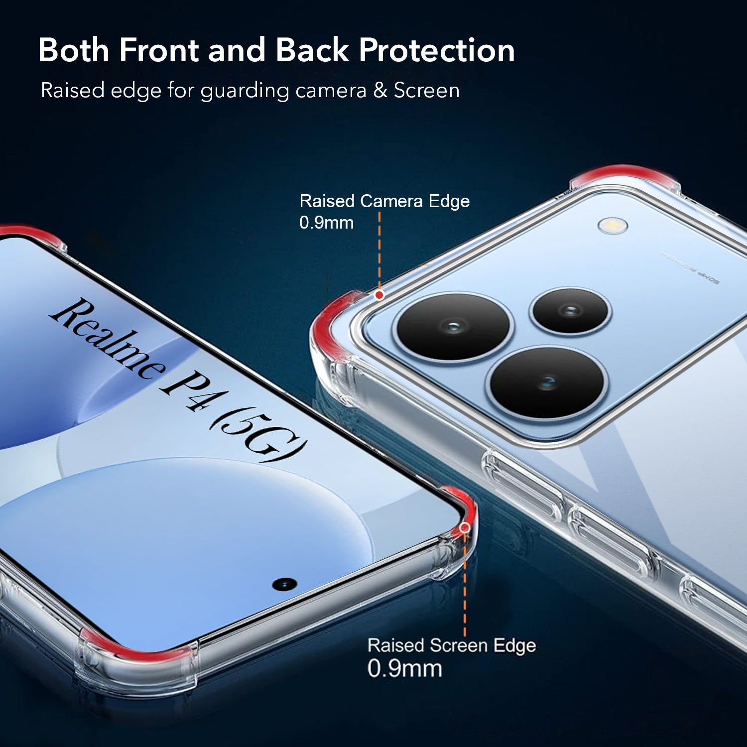 For Realme P4 Shockproof Crystal-Clear Back Cover ( Drop & Camera Protection | Hard Polycarbonate)