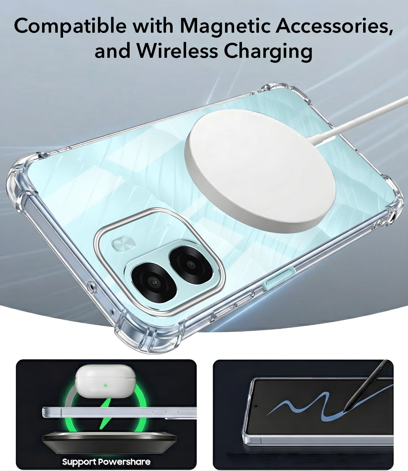 For Oppo A6X | Oppo A6S Back Cover Shockproof Crystal-Clear (Magsafe Wireless Support | Drop & Camera Protection | Hard Polycarbonate)