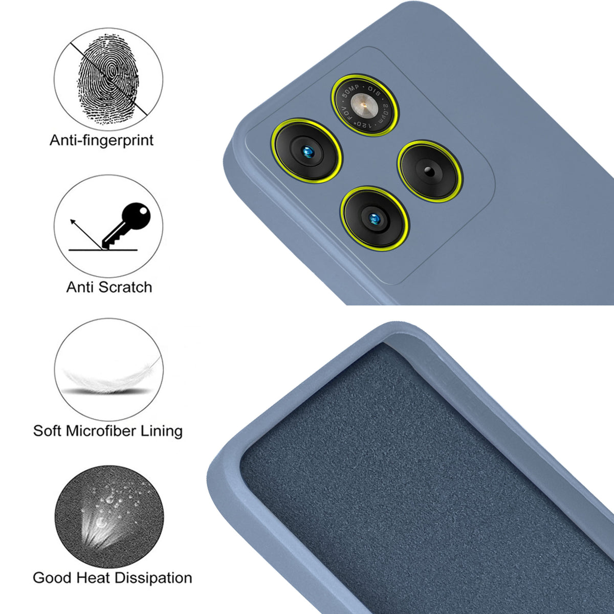 For Motorola Moto Edge 70 Back Cover Case (Matte Finish Silicone with Inside Fiber cloth)