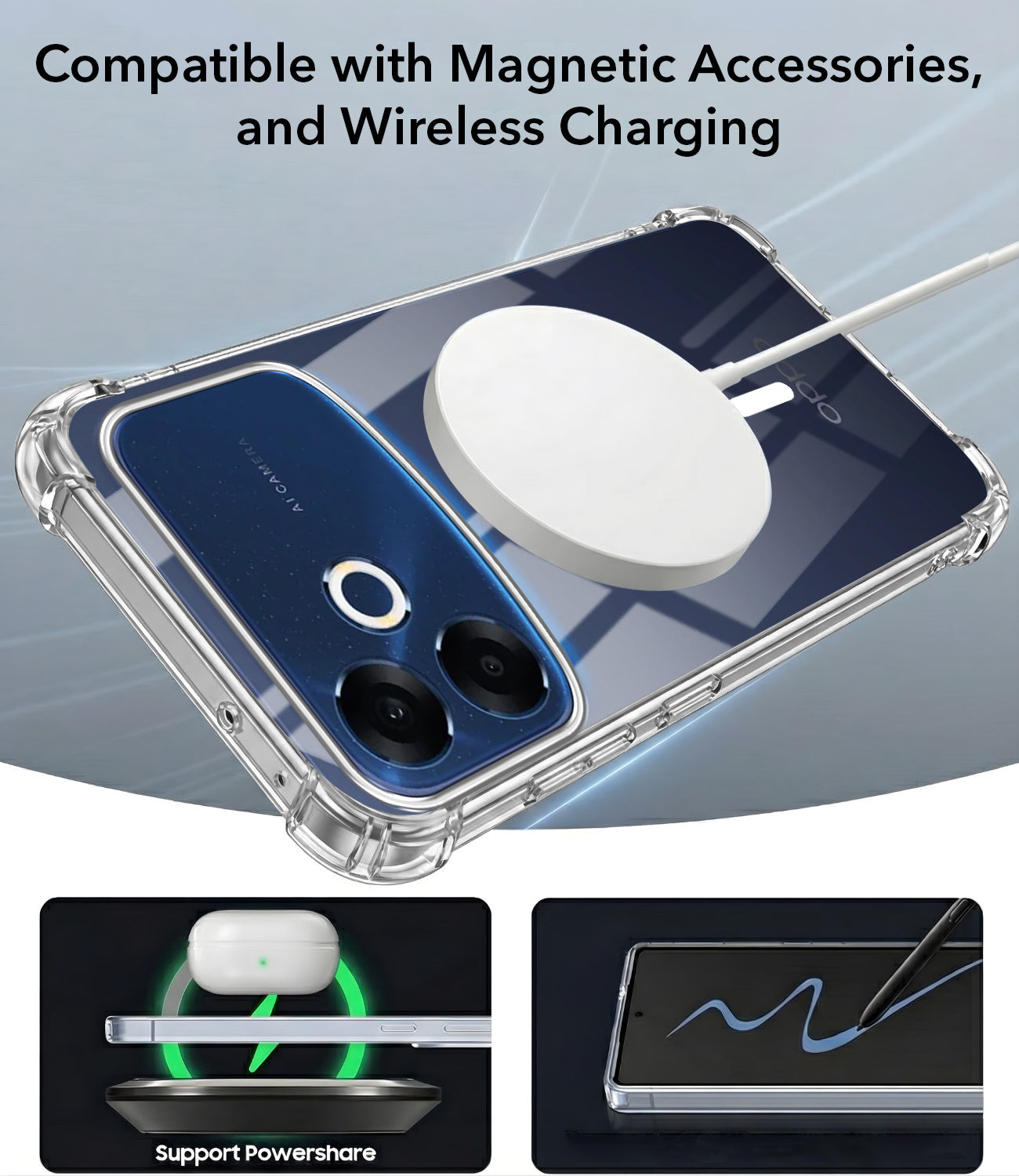 For Oppo F33 Pro 5G Back Cover Shockproof Crystal-Clear (Magsafe Wireless Support | Drop & Camera Protection | Hard Polycarbonate)
