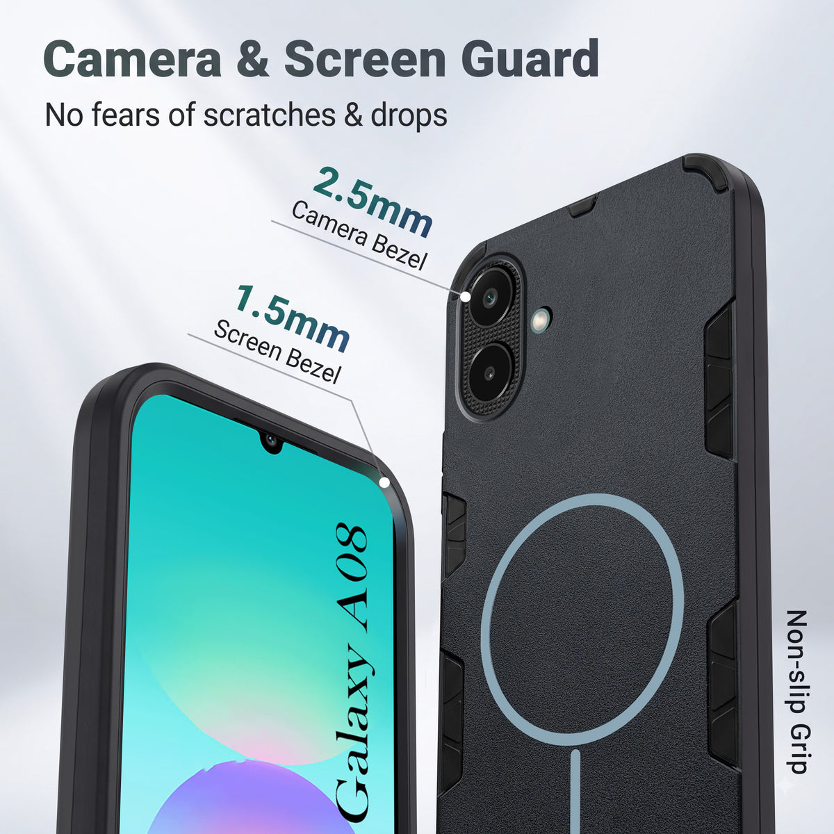 For Samsung Galaxy A08 Back Cover Case (Slim Hybrid Armor | Shockproof Camera Protection | Rugged Dual Layer)