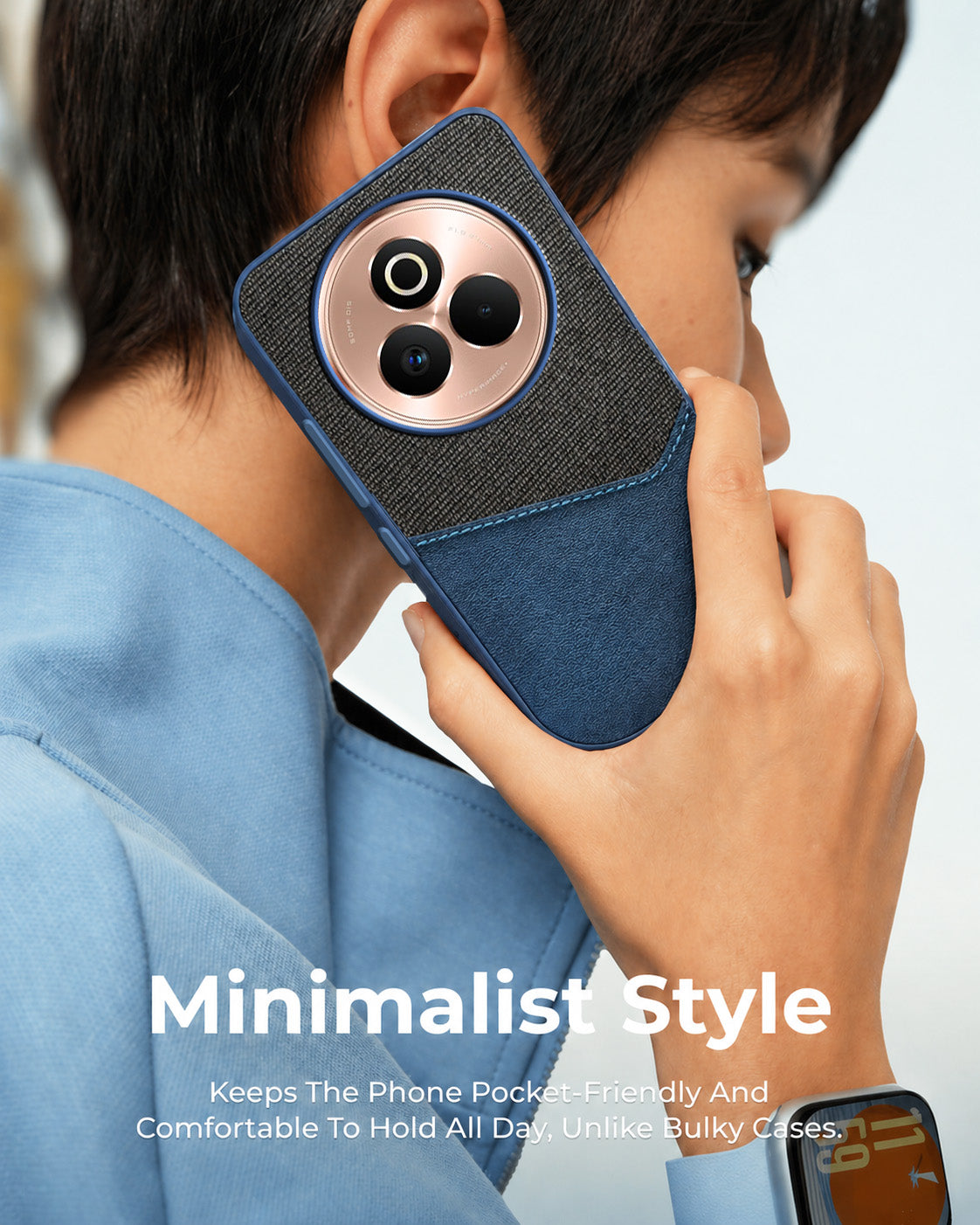 For Realme P3 Pro Back Cover Case (Dual PU Leather Stitch | Professional Minimalist | Soft and Flexible)