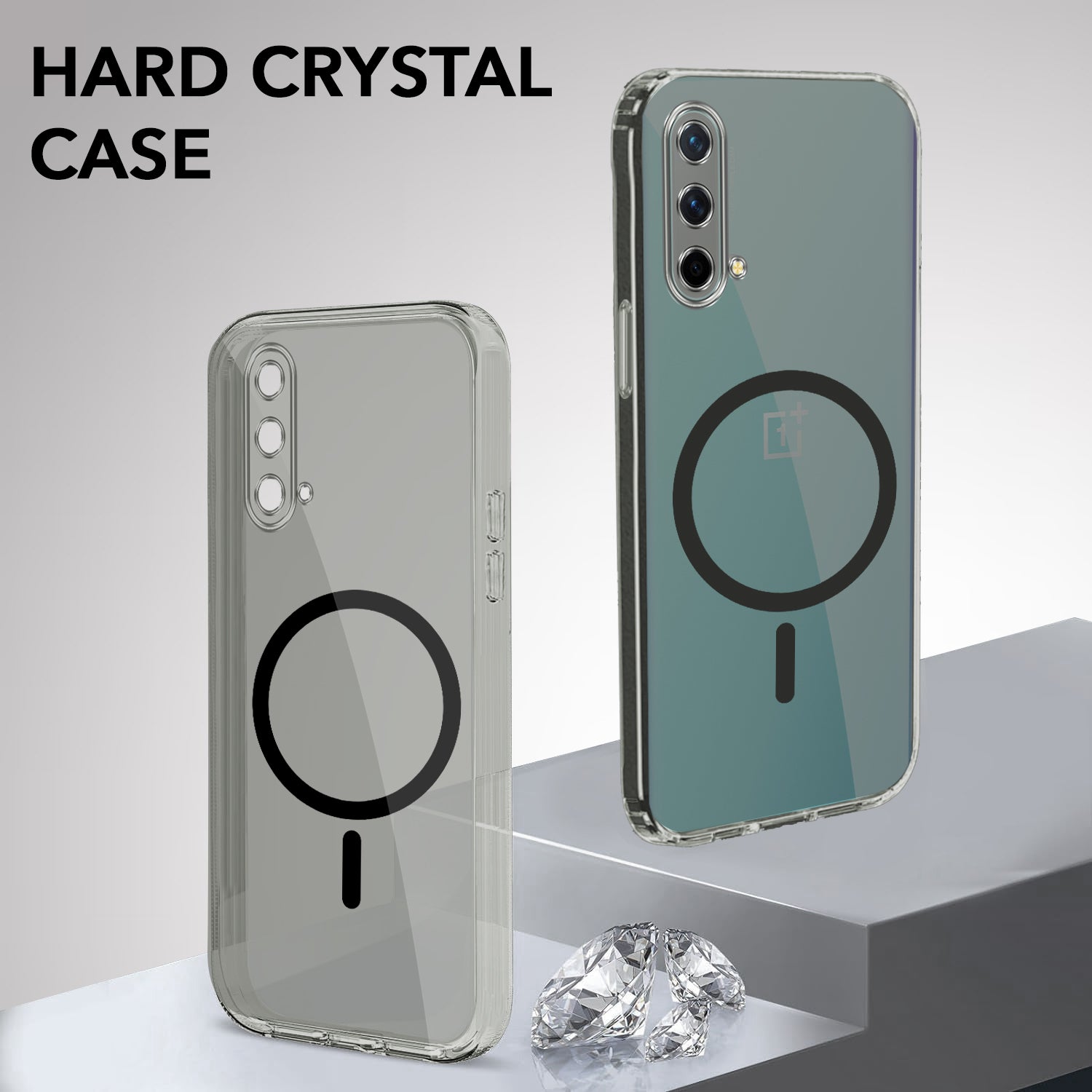 For OnePlus Nord CE 5G Lifetime Anti-Yellow MagSafe Compatible Clear Back Cover Case (Sleek Hard Crystal | Shockproof and Camera Protection)