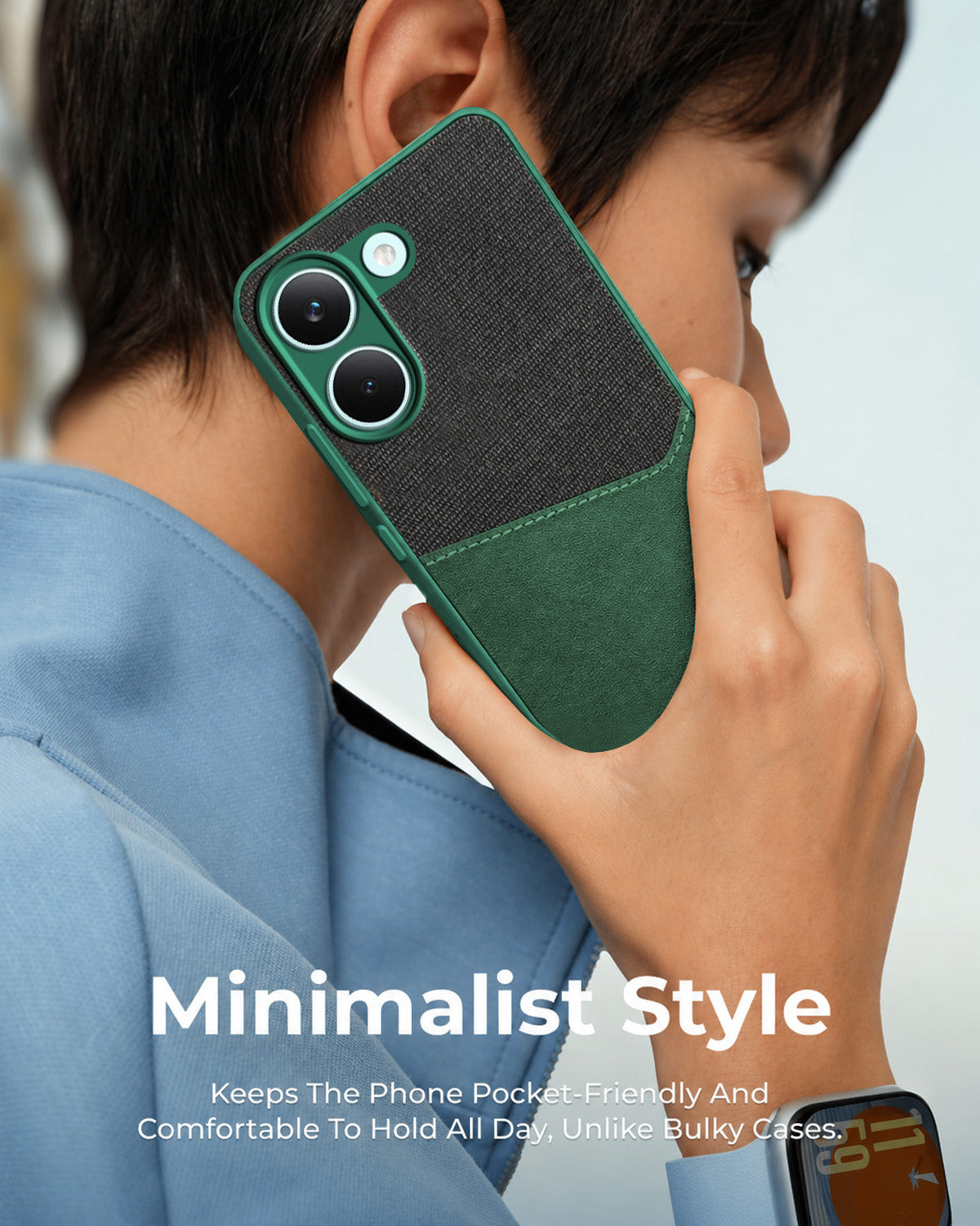 For Poco X8 Pro Back Cover Case (Dual PU Leather Stitch | Professional Minimalist | Soft and Flexible)