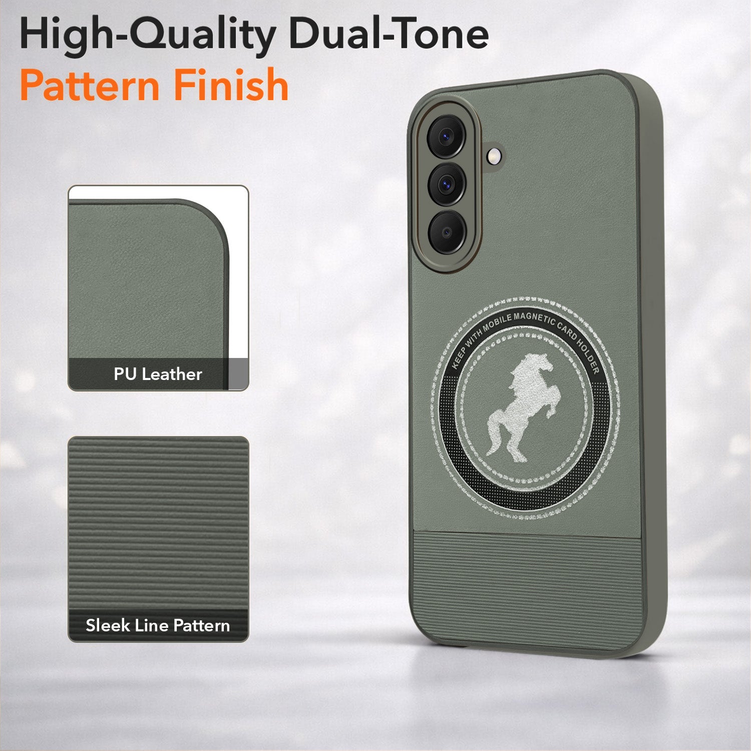 For Samsung Galaxy A37 5G Back Cover Case PU Leather Finish (Professional Minimalist Texture | MagSafe Compatile | Camera Protection | Sleek Sober Formal)