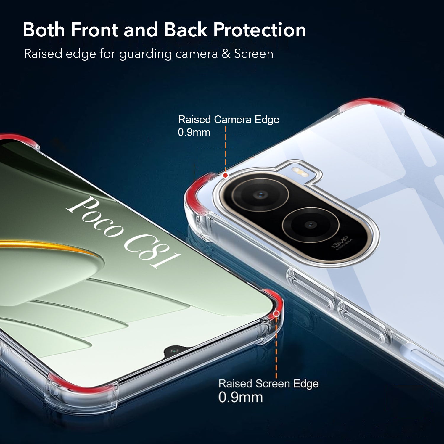 For Poco C81 5G Back Cover Shockproof Crystal-Clear (Drop & Camera Protection | Hard Polycarbonate)
