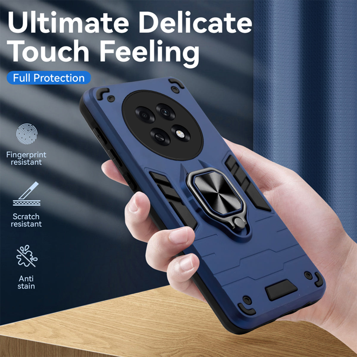 For Oppo F31 Pro Plus Back Cover Case Hybrid Armor (Shockproof Dual Layer Polycarbonate |Ring Holder Kickstand)