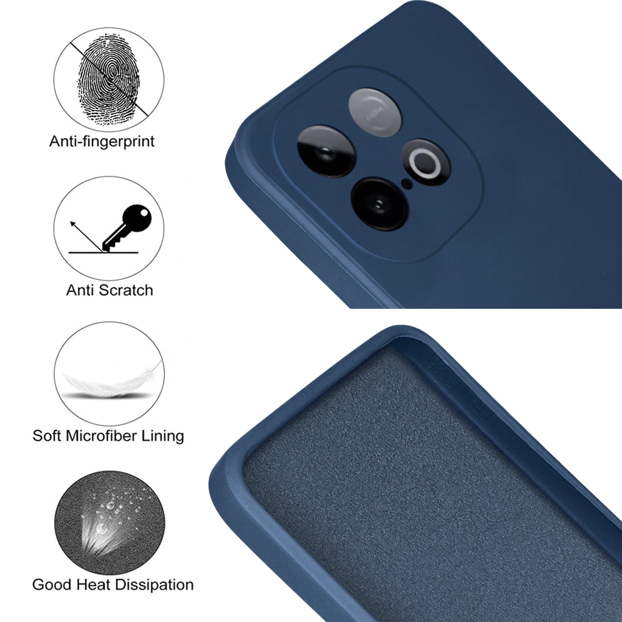 For Vivo iQOO Neo 10 Back Cover Case (Matte Finish Silicone with Inside Fiber Cloth)