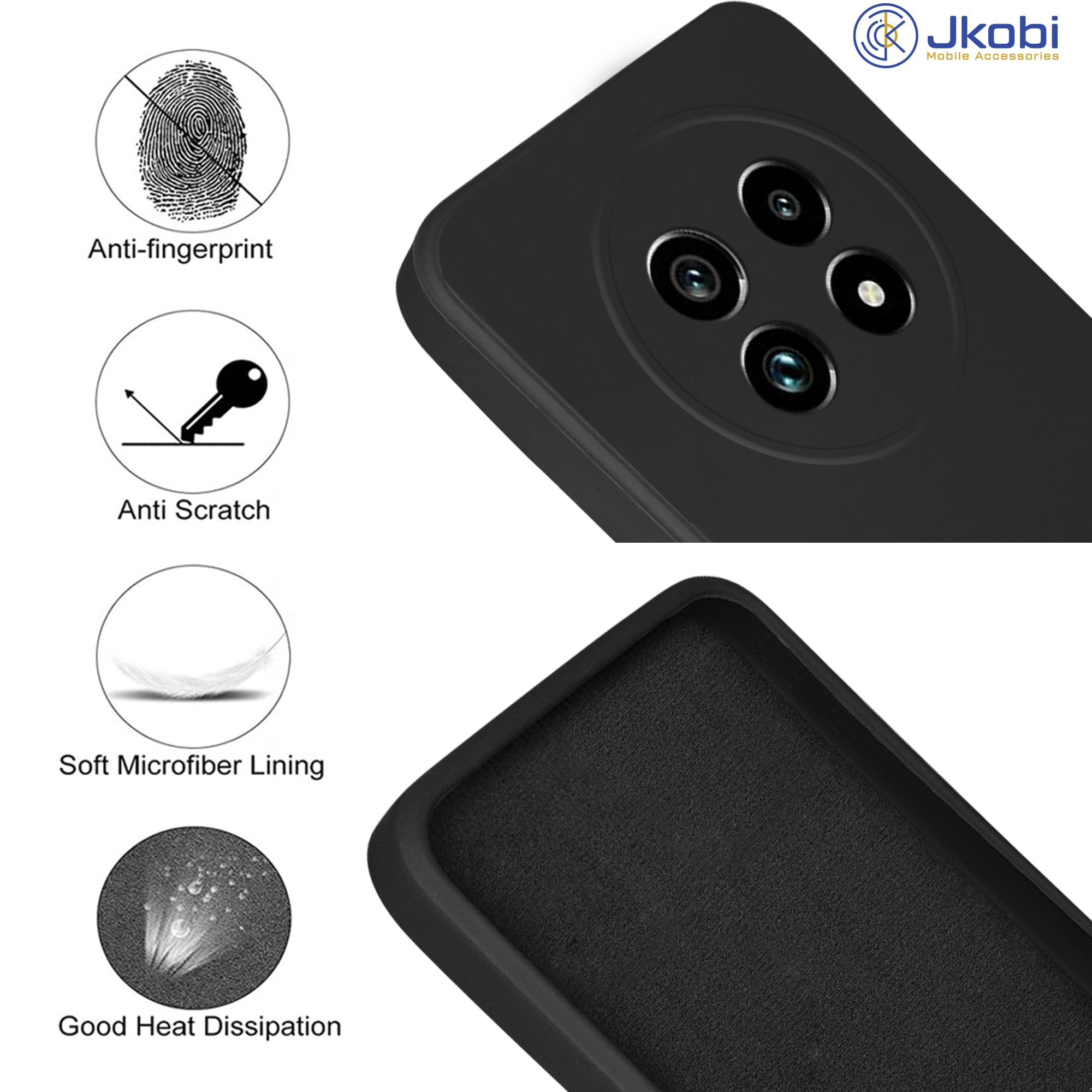 For Realme 14 Pro Lite Back Cover Case (Matte Finish Silicone with Inside Fiber cloth)