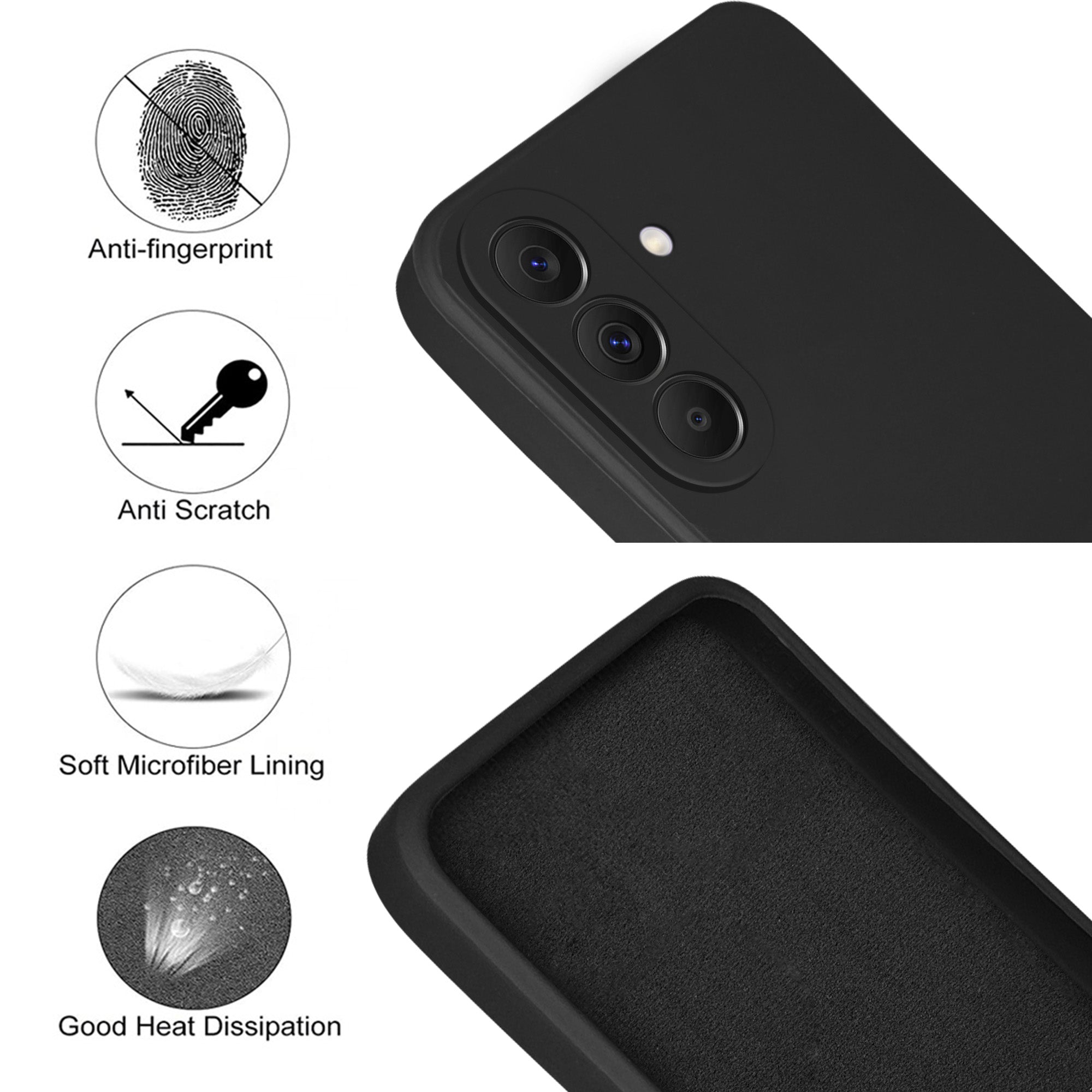 For Samsung Galaxy A57 5G Back Cover Case (Matte Finish Silicone with Inside Fiber cloth)