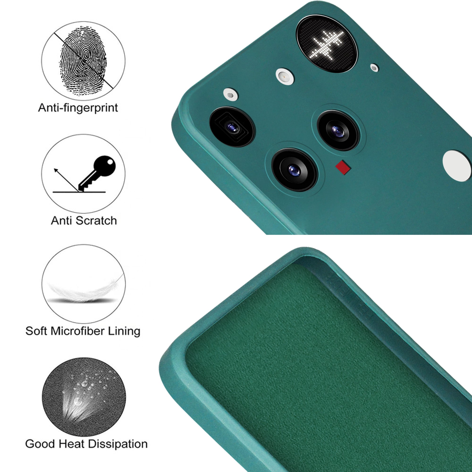 For Nothing Phone 3 Back Cover Case ( Matte Finish Silicone with Inside Fiber cloth)