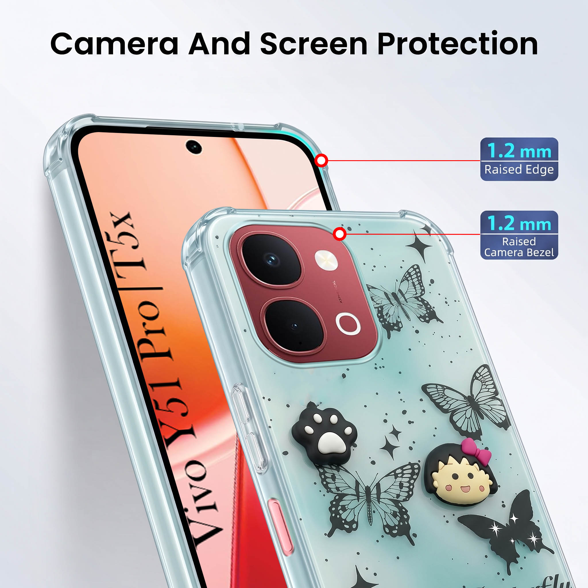 For Vivo Y51 Pro 5G | Vivo T5x Back Cover Case (3D Cute Cartoons | Hard Back Side Soft | Matte Premium Finish | HD Printing)