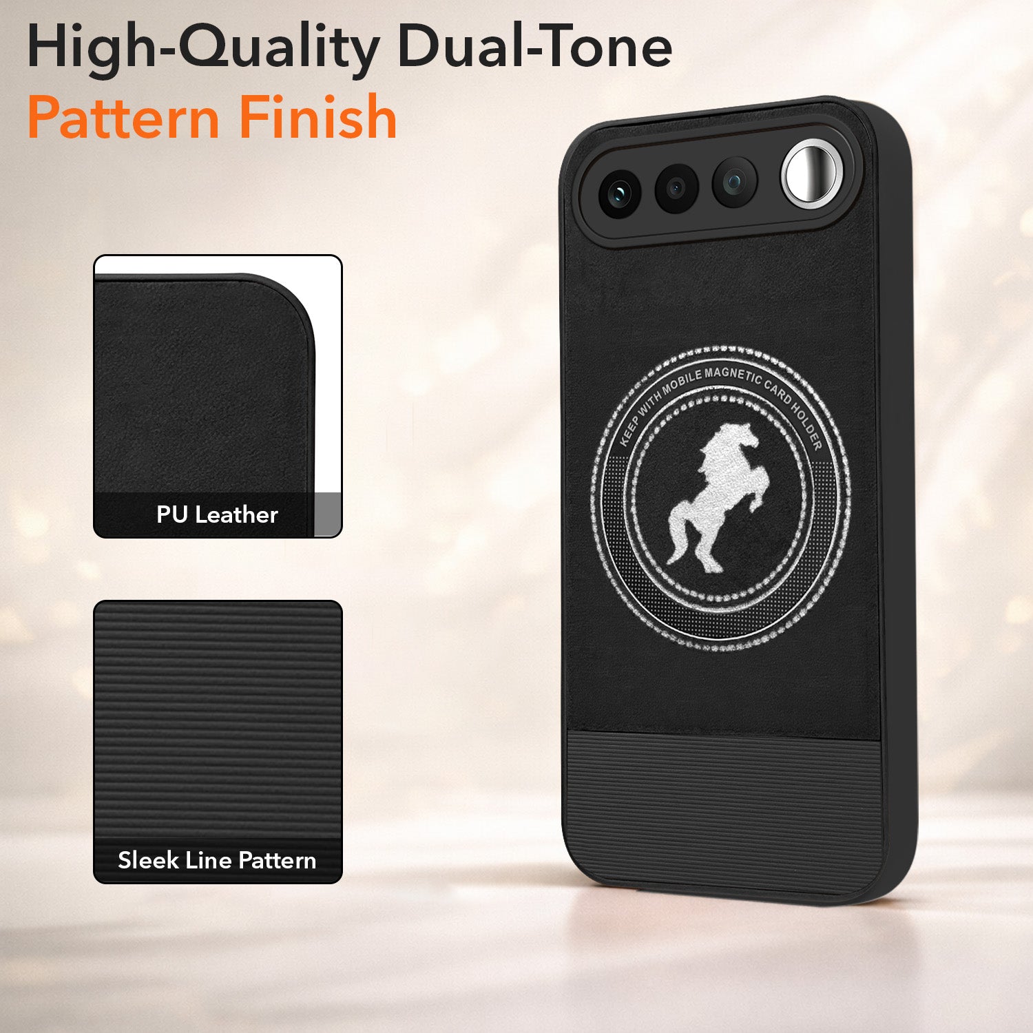 For Realme 16 Back Cover Case PU Leather Finish (Professional Minimalist Texture | MagSafe Compatile | Camera Protection | Sleek Sober Formal)