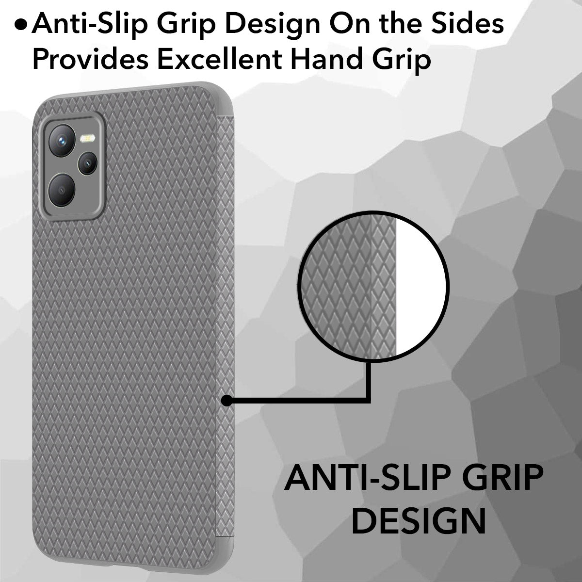 For Realme Narzo 50A Prime Back Cover Case (Liquid Silicone | Side Grip | Camera Protection)
