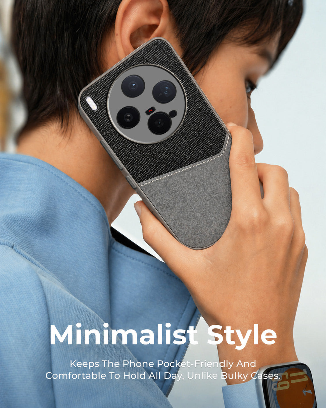For Vivo X300 5G Back Cover Case (Dual PU Leather Stitch | Professional Minimalist | Soft and Flexible)