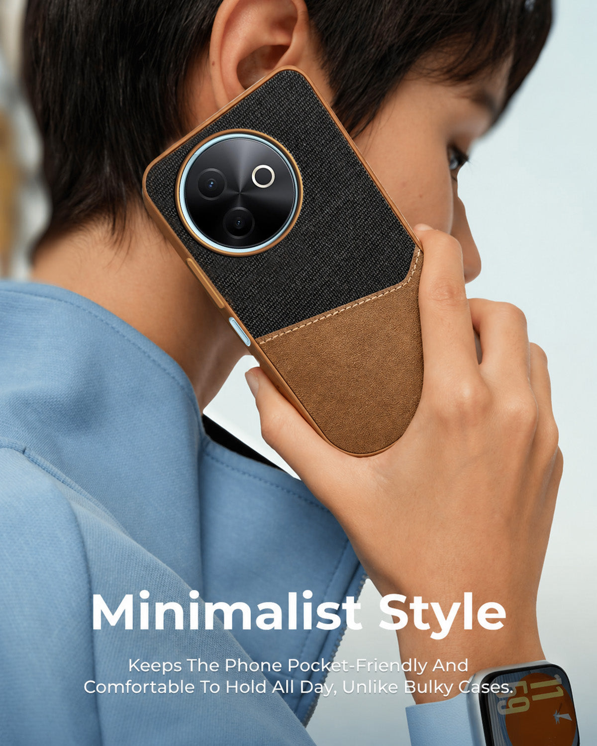 For Vivo Y39 Back Cover Case (Dual PU Leather Stitch | Professional Minimalist | Soft and Flexible)
