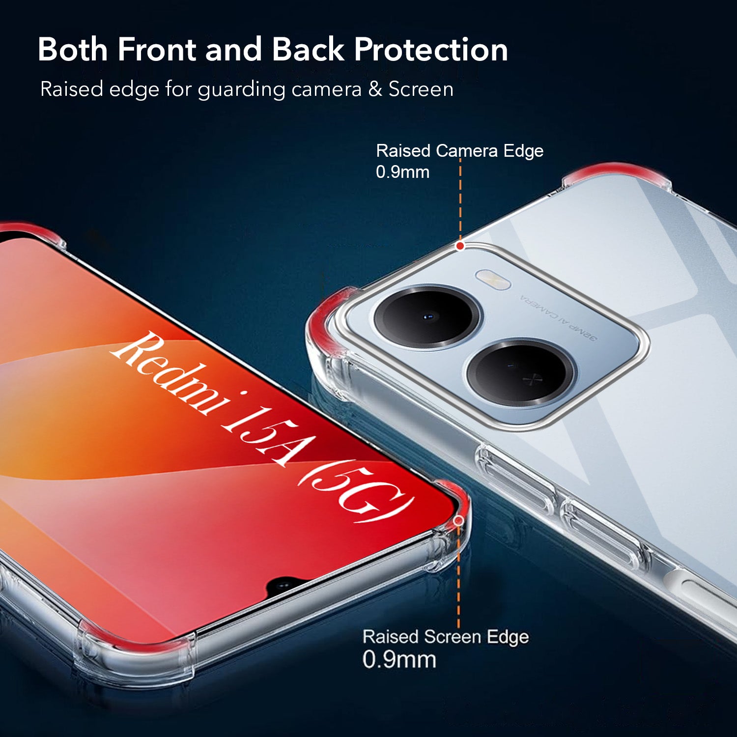 For Redmi 15A 5G Back Cover Shockproof Crystal-Clear (Drop & Camera Protection | Hard Polycarbonate)