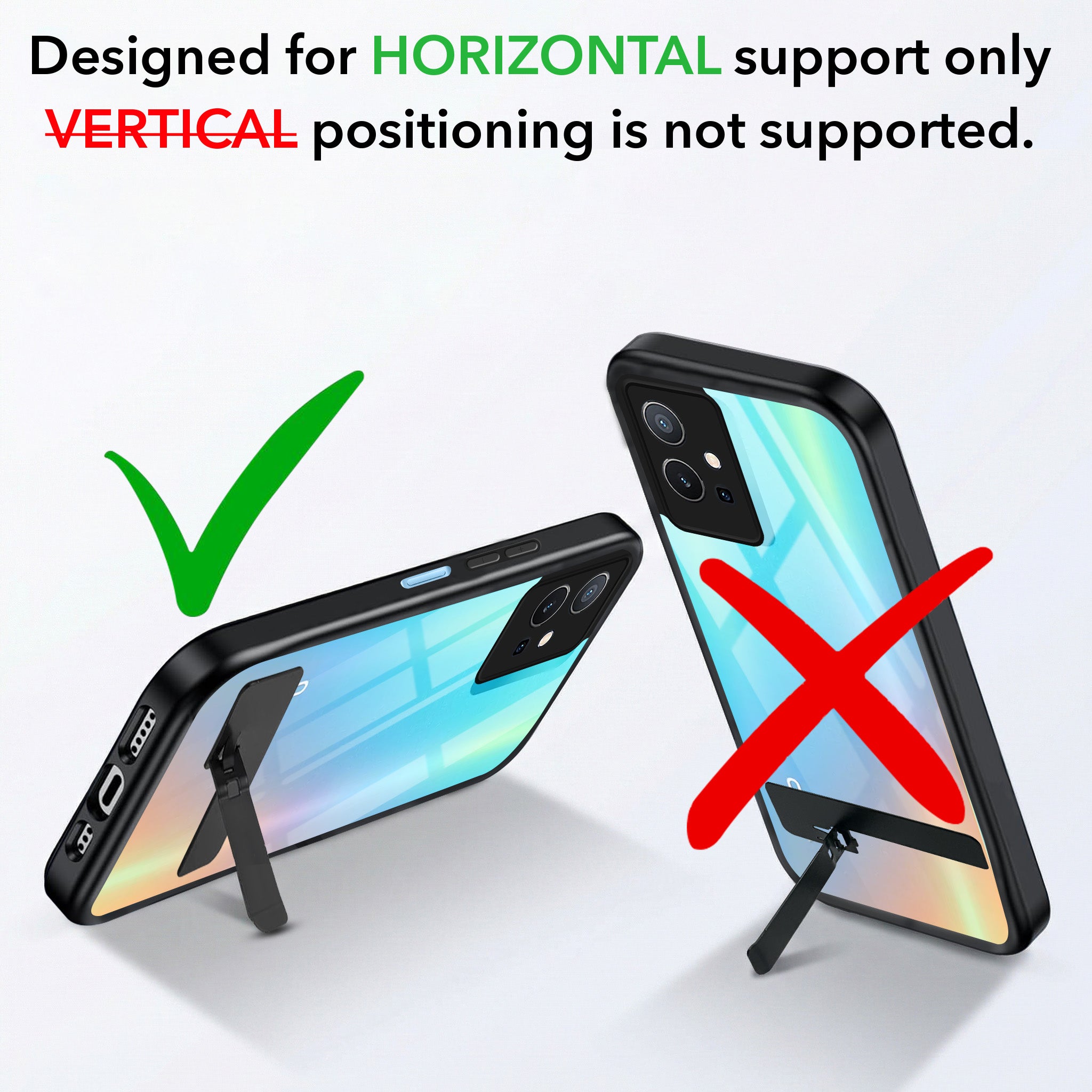 For Vivo T1 5G Back Cover Case (Built-in Stand | Lifetime Anti Yellow | Kickstand Shockproof | Camera Protection | MagSafe Compatible)