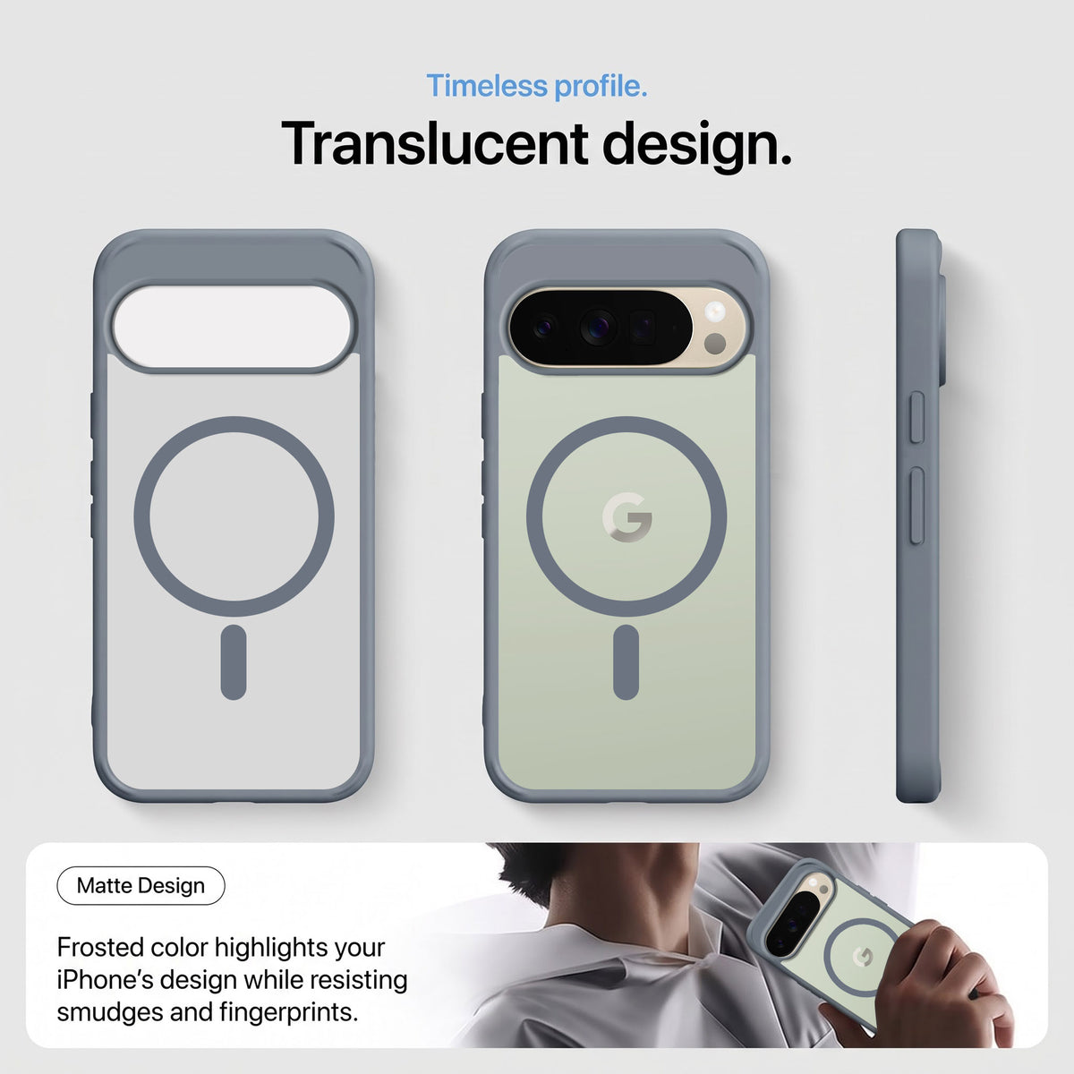 For Google Pixel 10 Pro XL Matte Finish Back Case Cover (MagSafe Compatible | Translucent Soft Touch | Slim and Unbreakable)