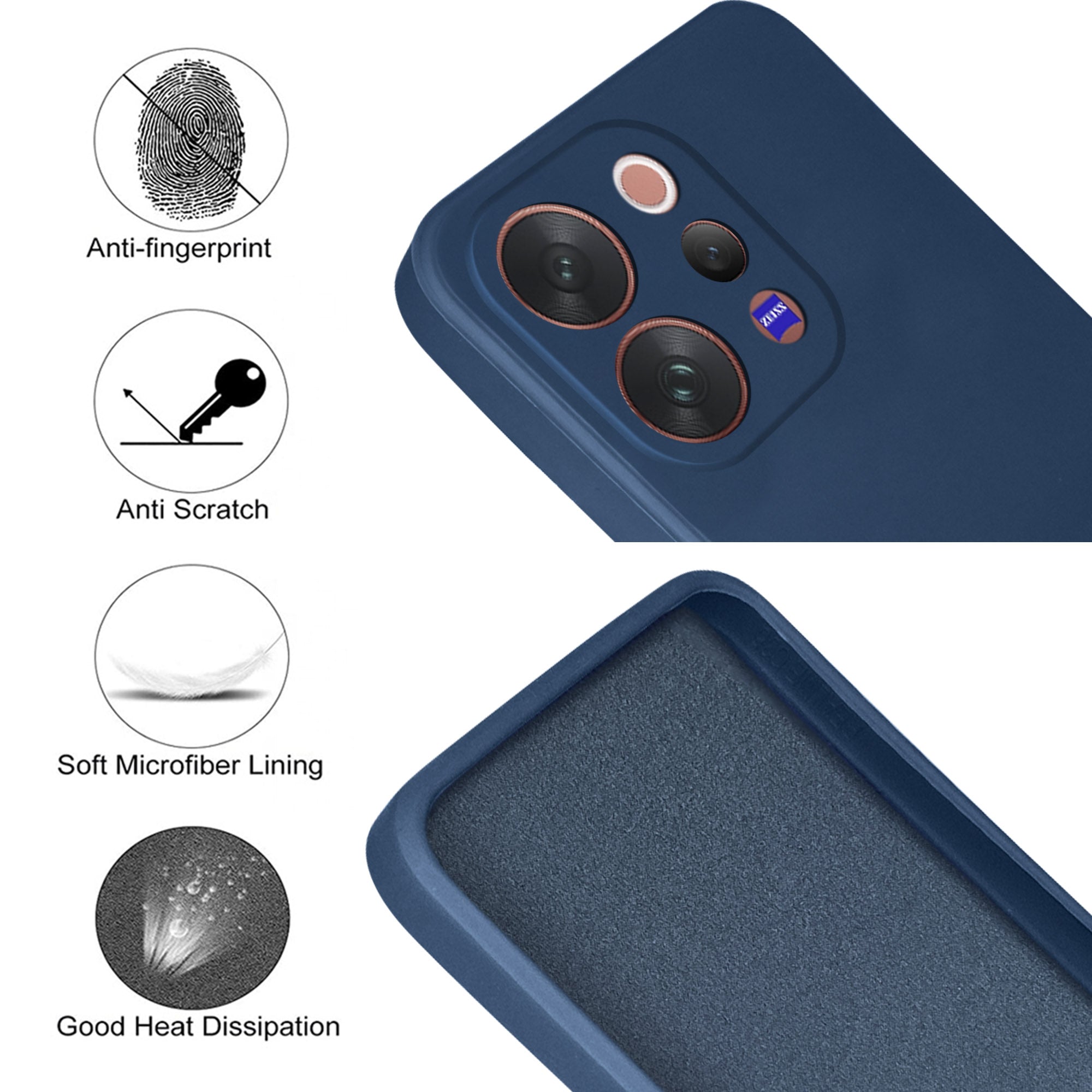 For Vivo V70 | Vivo V70 Elite 5G Back Cover Case (Matte Finish Silicone with Inside Fiber cloth)