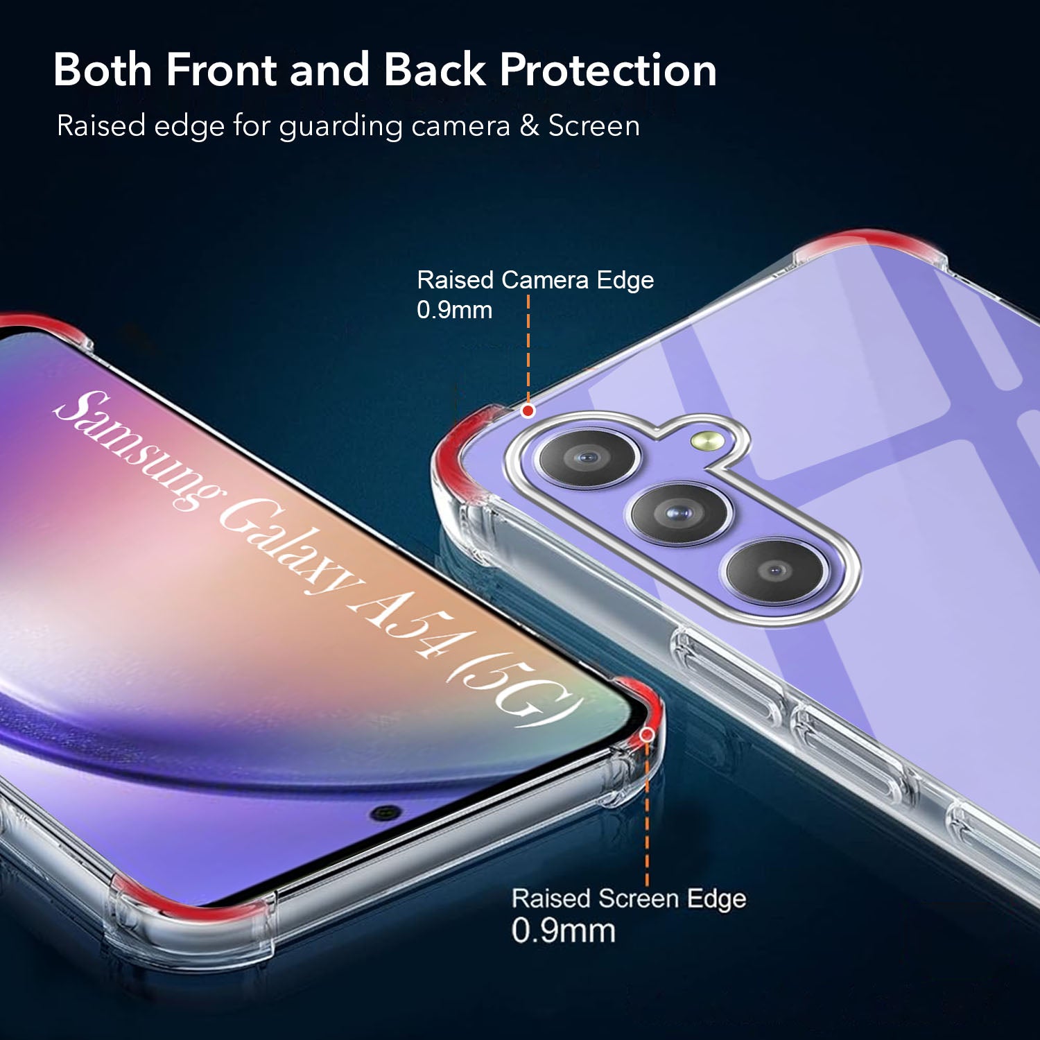 For Samsung Galaxy A54 5G Back Cover Shockproof Crystal-Clear (Drop & Camera Protection | Hard Polycarbonate)